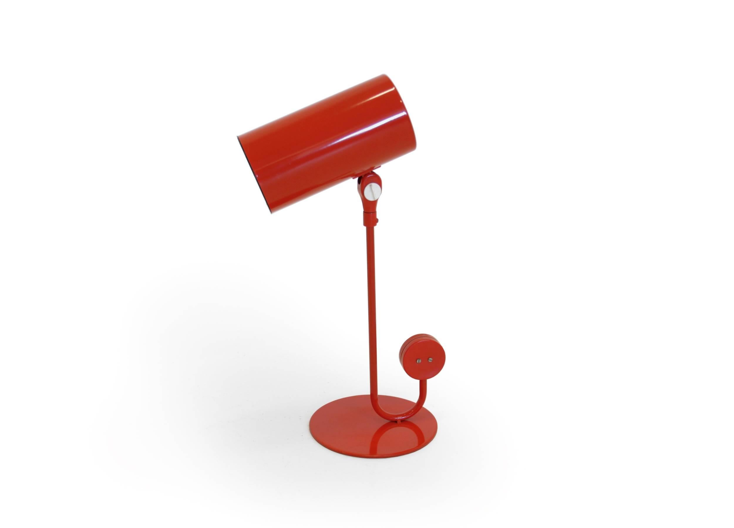 Mid-Century Modern Red Table Lamp by Ateljé Lyktan, Sweden, 1960s