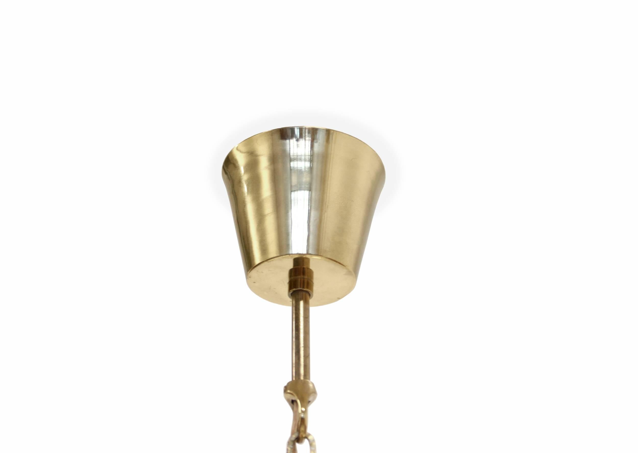 Late 20th Century Wonderful Mid-Century Chandelier in Brass, 1970s For Sale