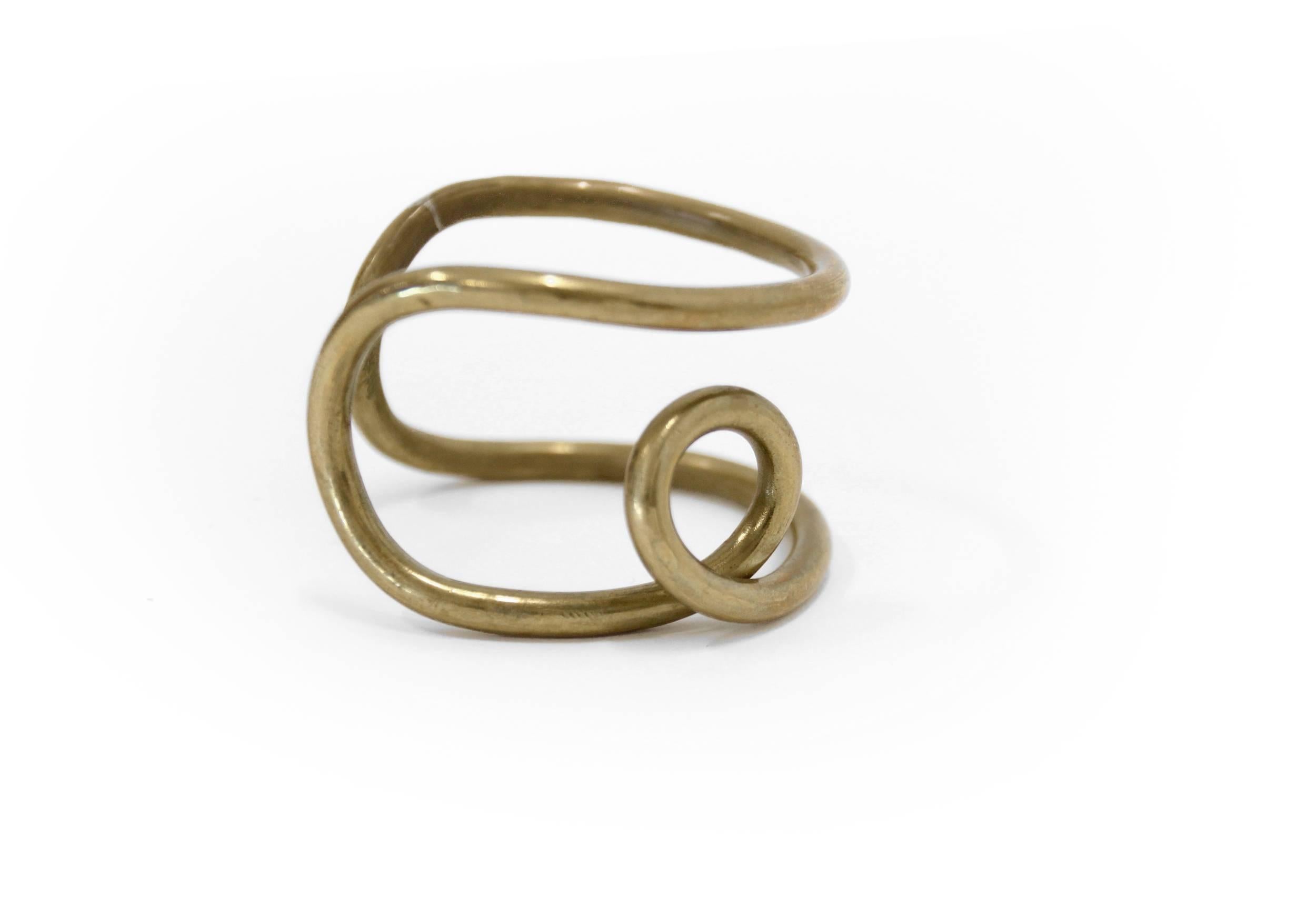Sculptural and organic bracelet by one of, Norway's, most prominent jewelry artists. 

This is a one off studio piece by Anna Greta Eker made in her studio, circa 1970 second half. 

The bracelet is signed and in excellent vintage condition.

 