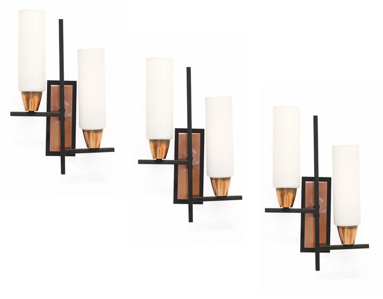 Set of Three Scandinavian Wall Lights, 1960s For Sale at 1stdibs