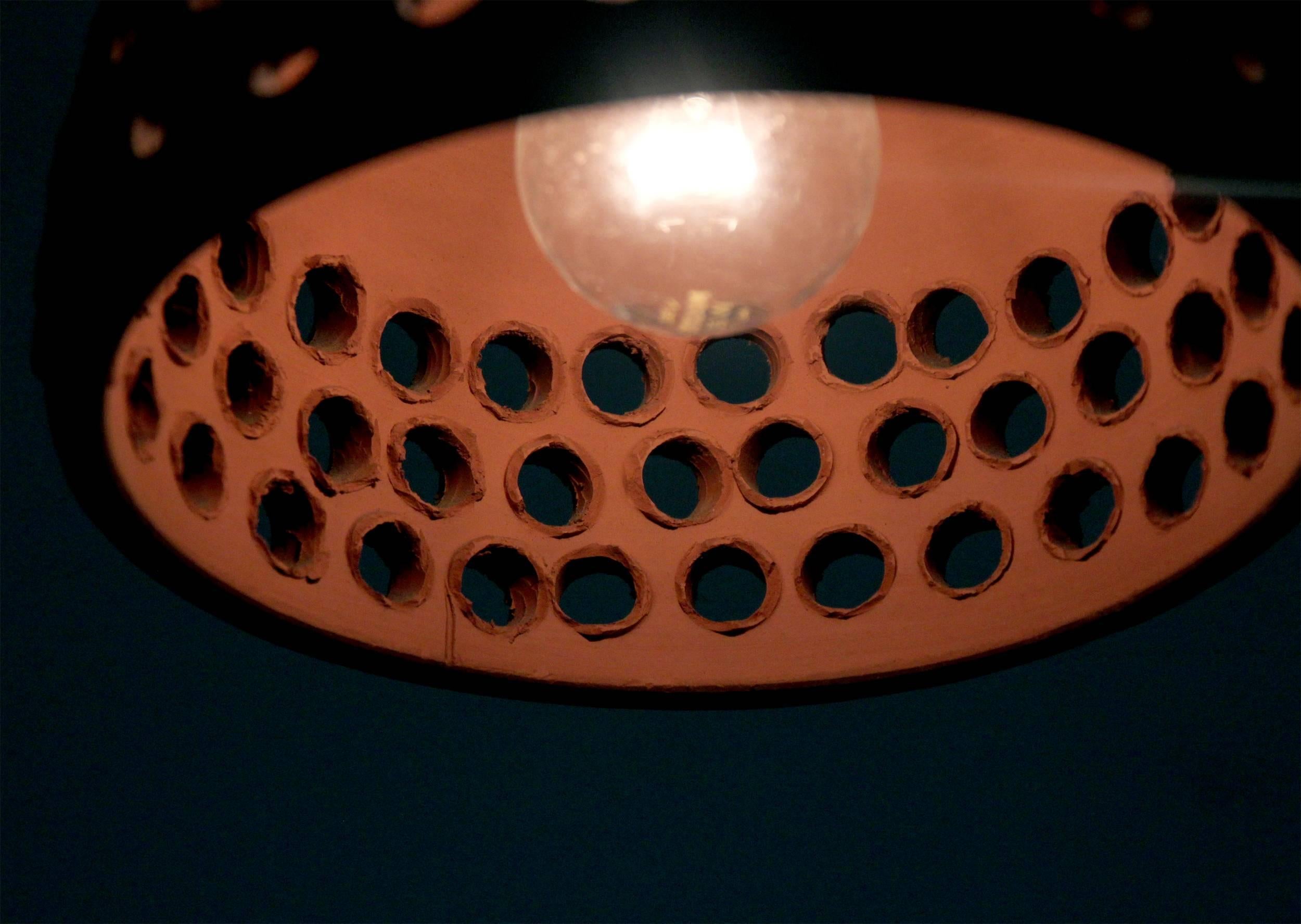 Set of Three Ceramic Ceiling Lamps, 1970s 1