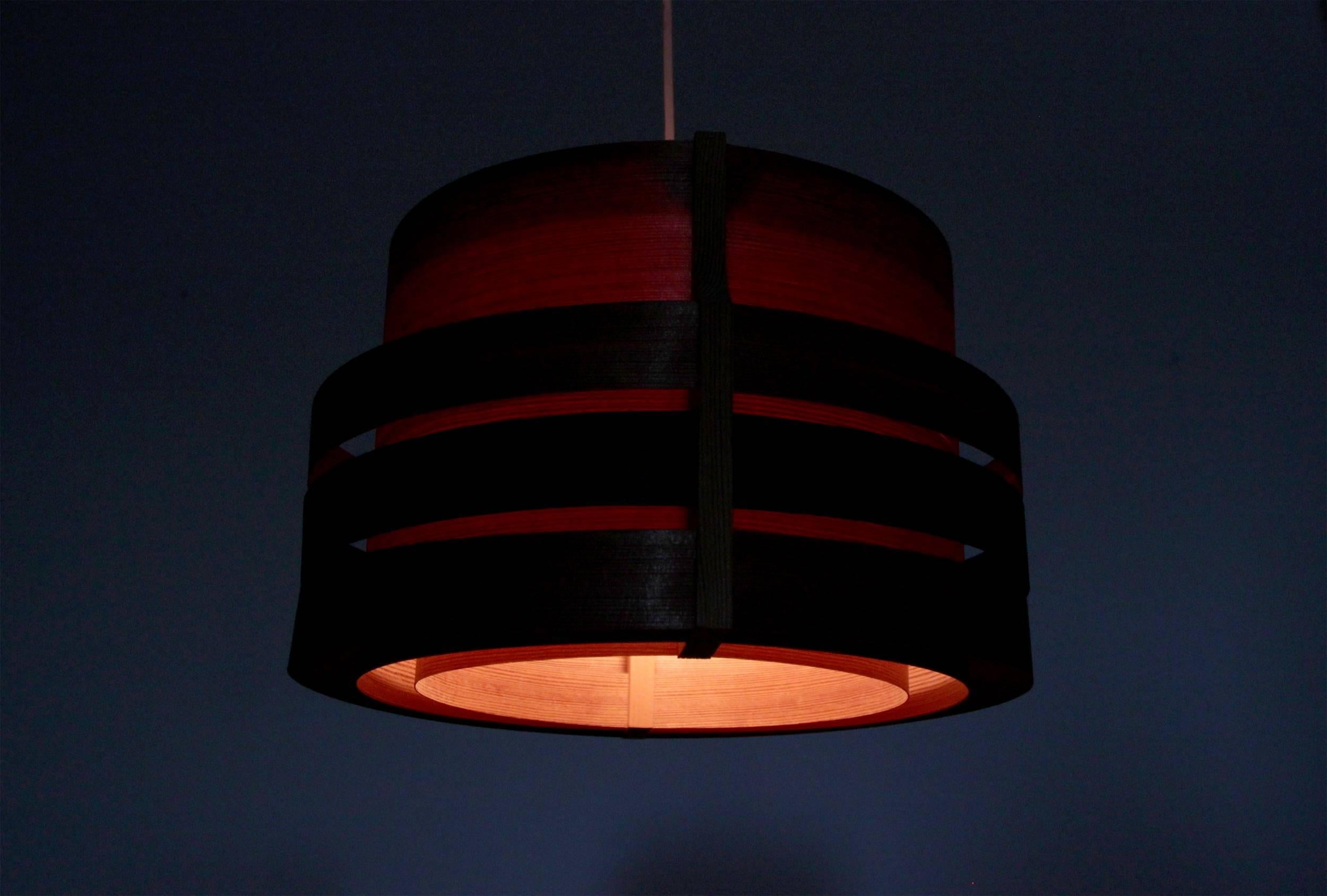 Wood Scandinavian Mid-Century Ceiling Lamp, 1970s