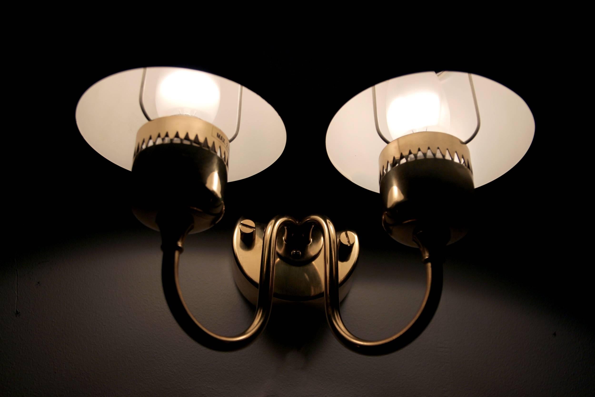 Pair of Wall Lights in Brass by Hans-Agne Jakobsson, 1960s 2