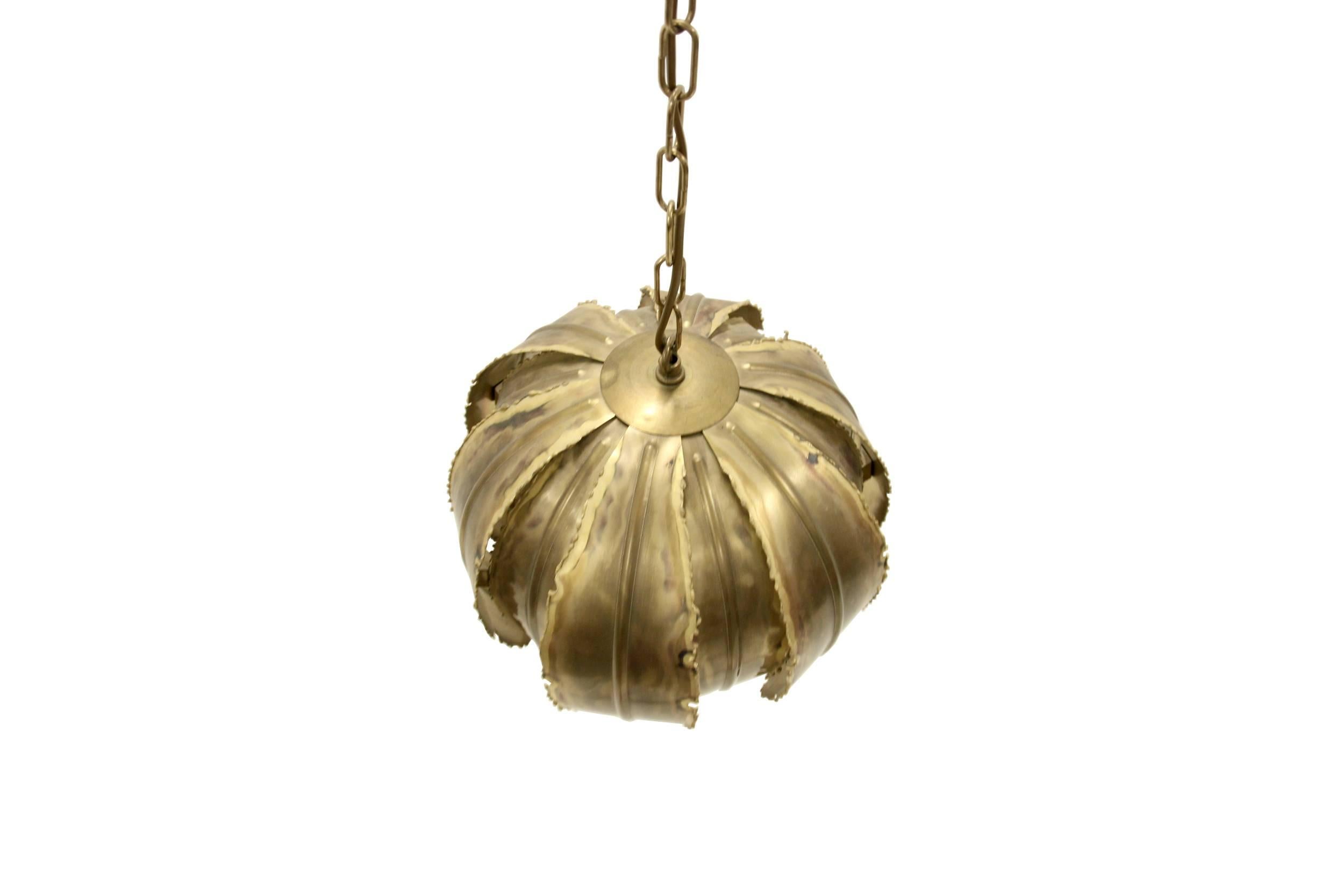 Patinated Ceiling Pendant 'Poppy' by Svend Aage Holm Sorensen, 1970s