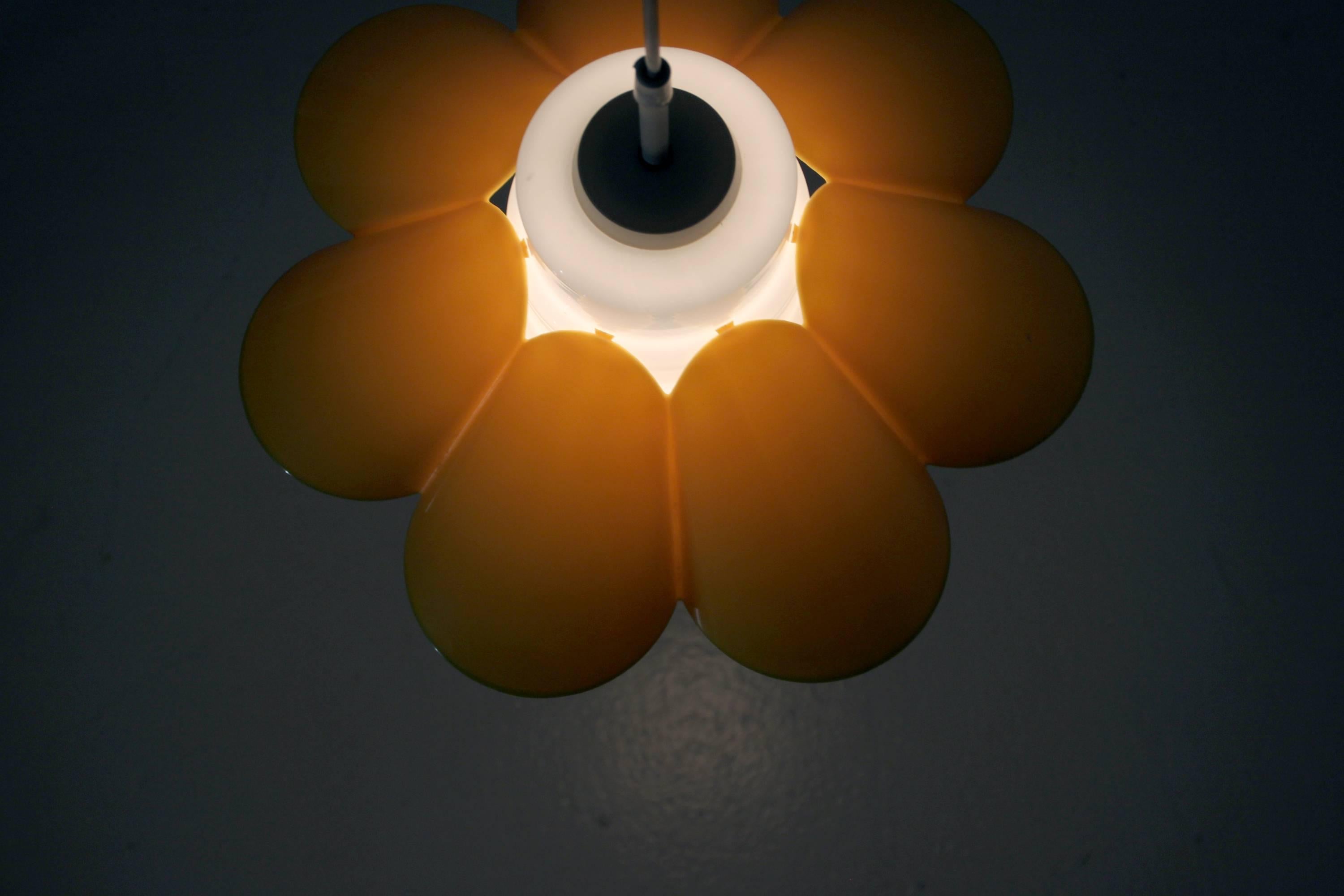 Opaline Glass Refreshing Scandinavian Mid-Century Ceiling Light, 1970s For Sale