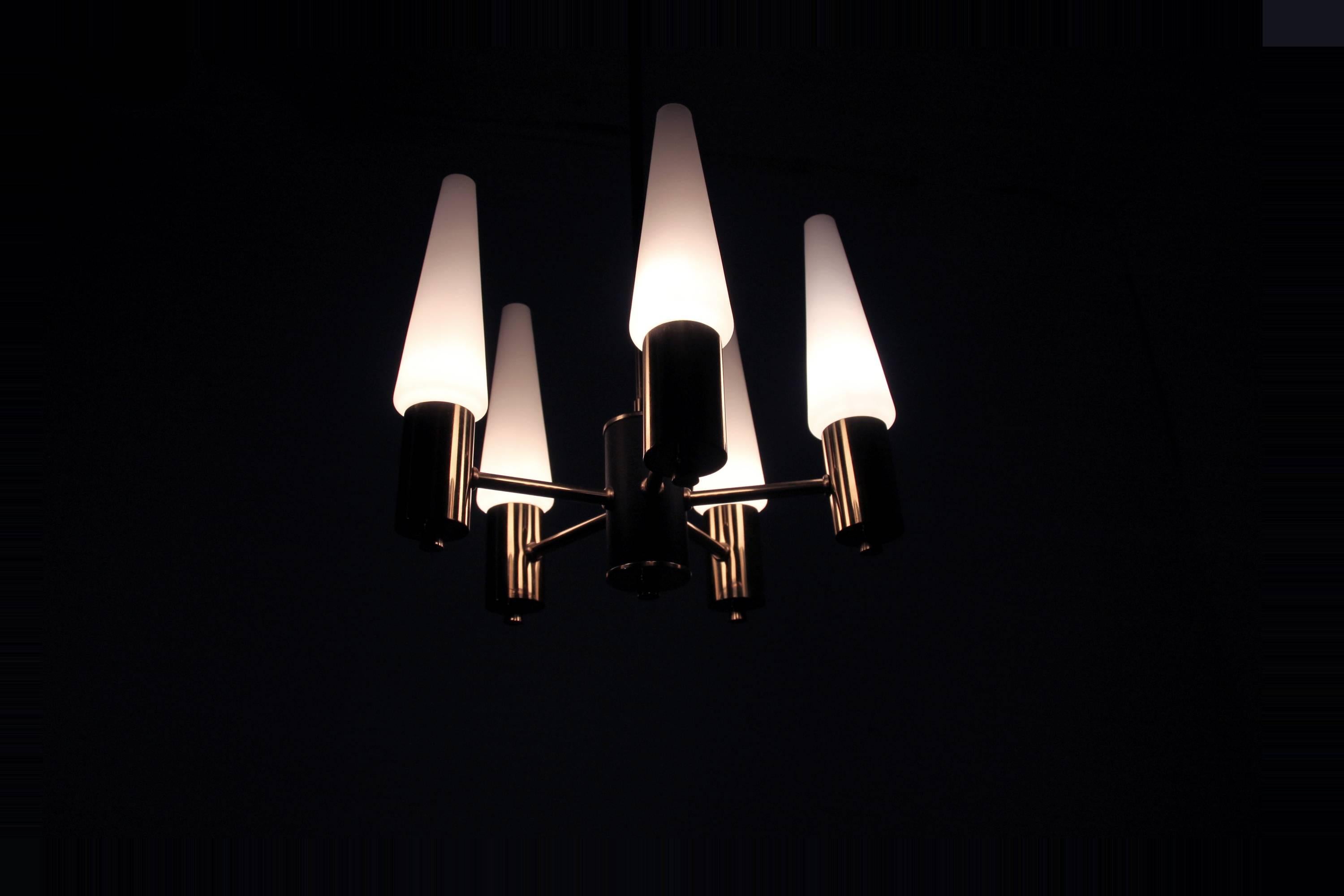 Swedish Mid-Century Chandelier in Brass, 1960s For Sale 1