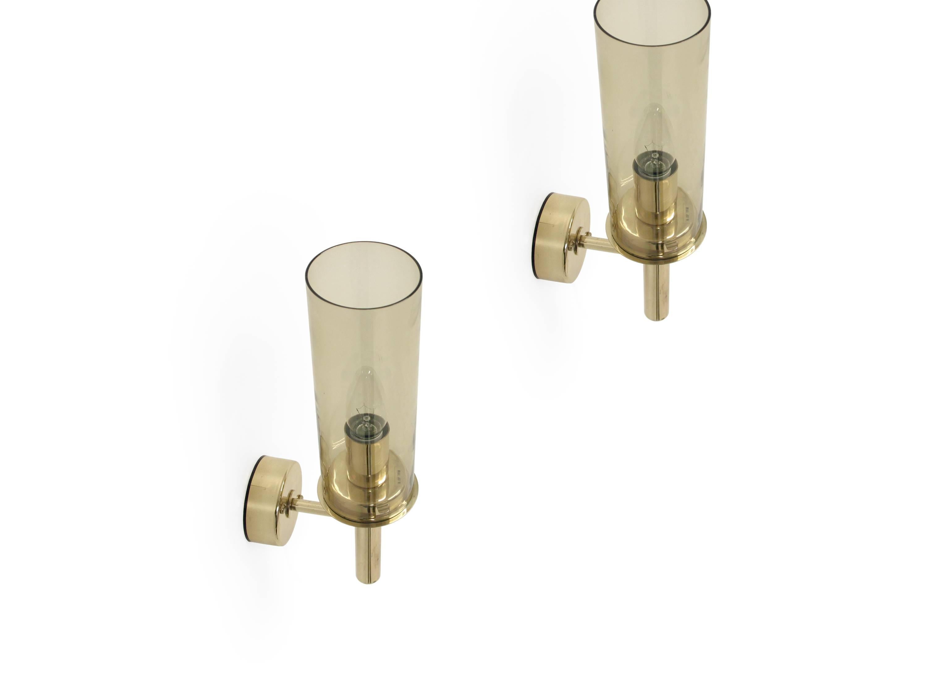 Mid-Century Modern Wonderful Pair of Wall Lights in Brass by Hans-Agne Jakobsson, 1960s