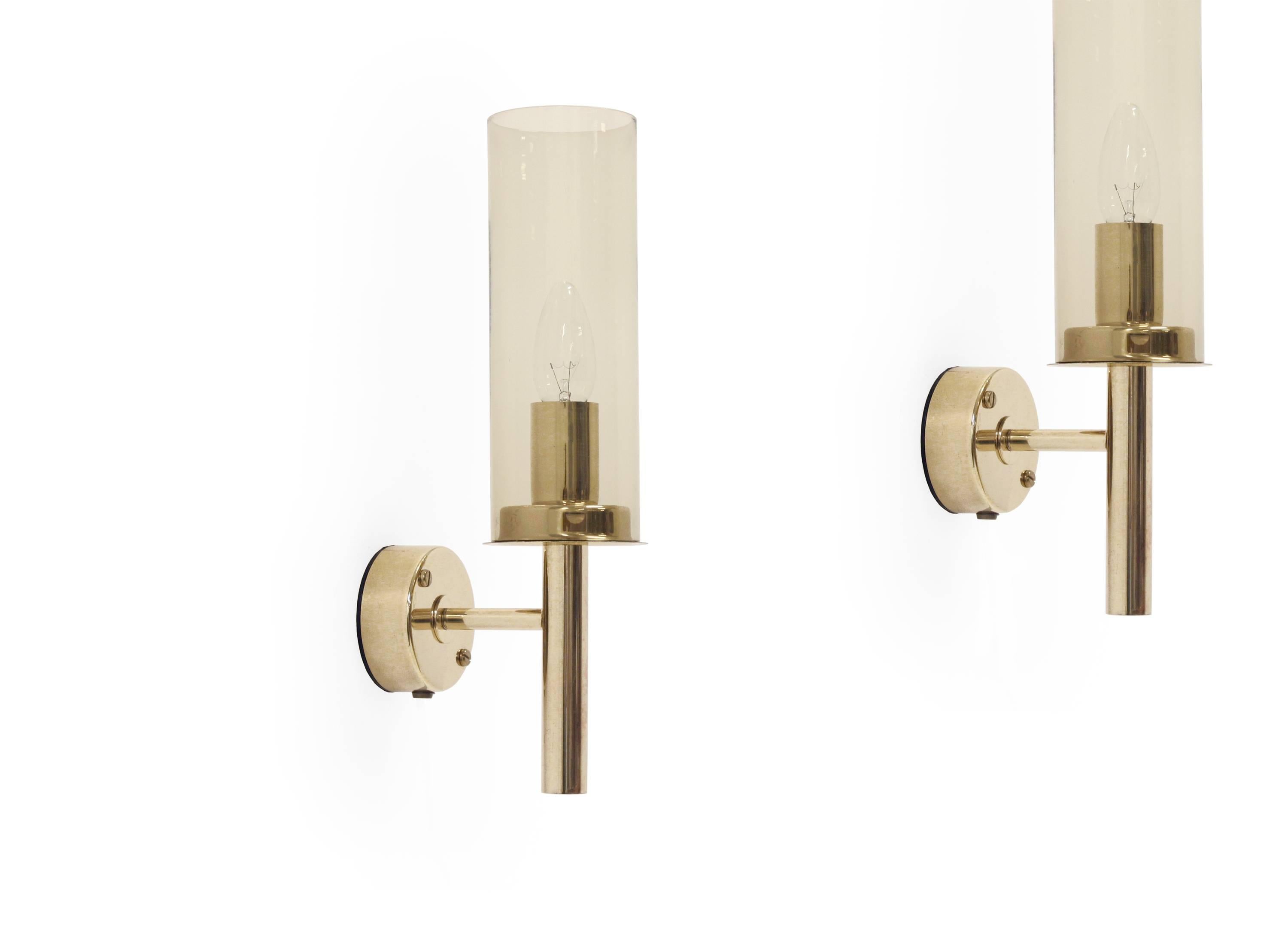 Swedish Wonderful Pair of Wall Lights in Brass by Hans-Agne Jakobsson, 1960s