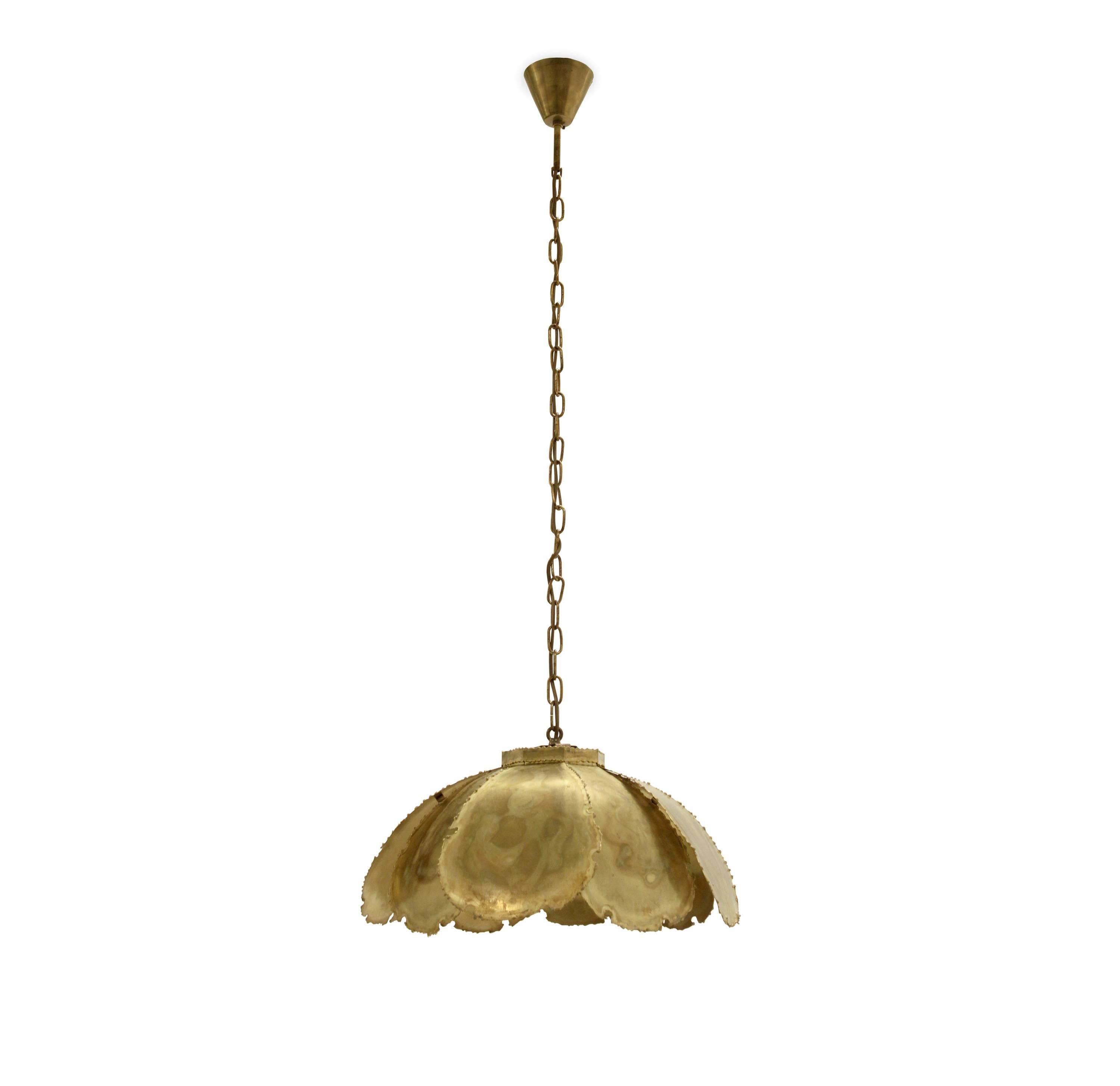 Mid-Century Modern Scandinavian Ceiling Light in Brass by Svend Aage Holm Soresen, 1970s For Sale