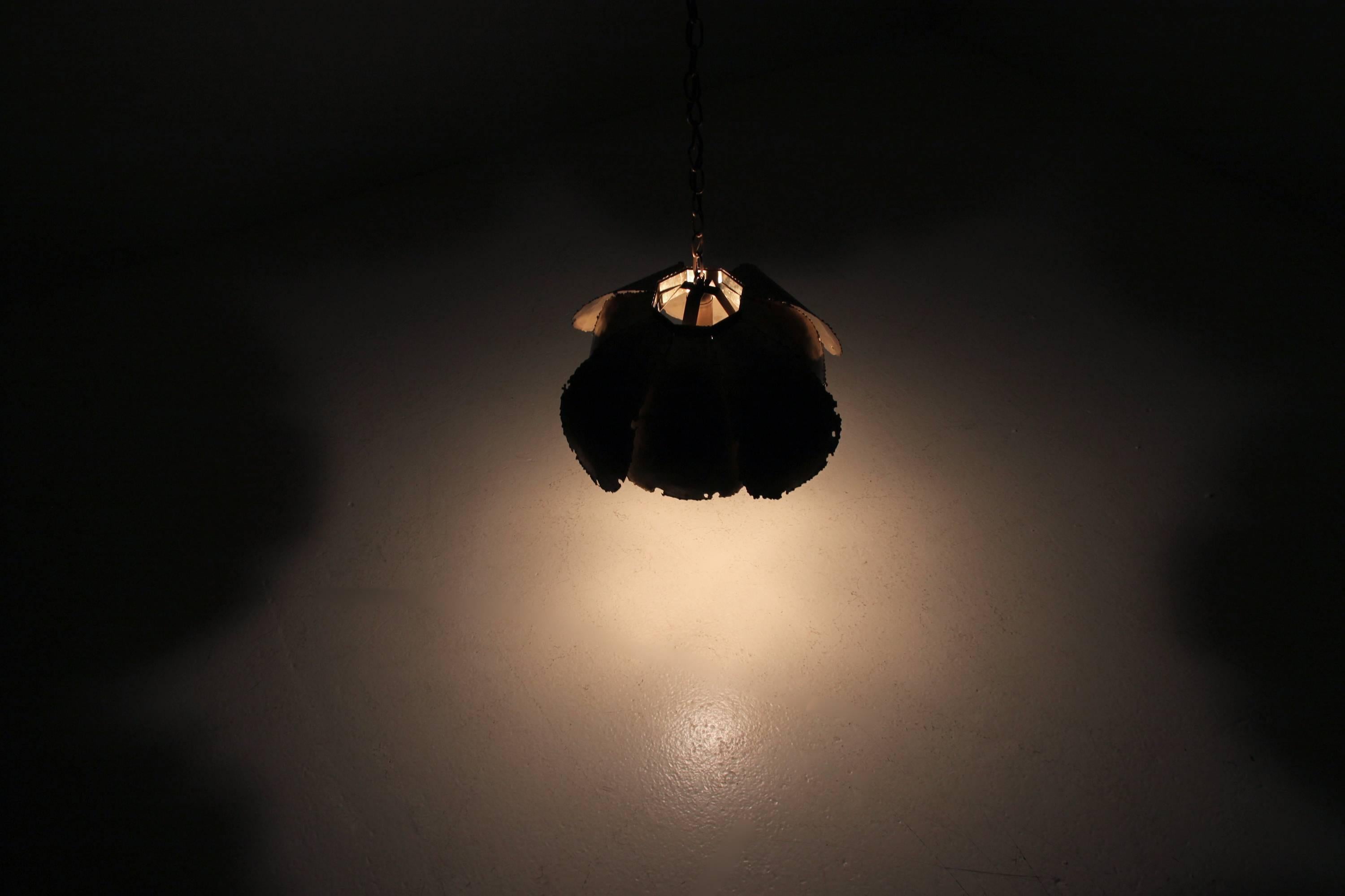 Late 20th Century Scandinavian Ceiling Light in Brass by Svend Aage Holm Soresen, 1970s For Sale