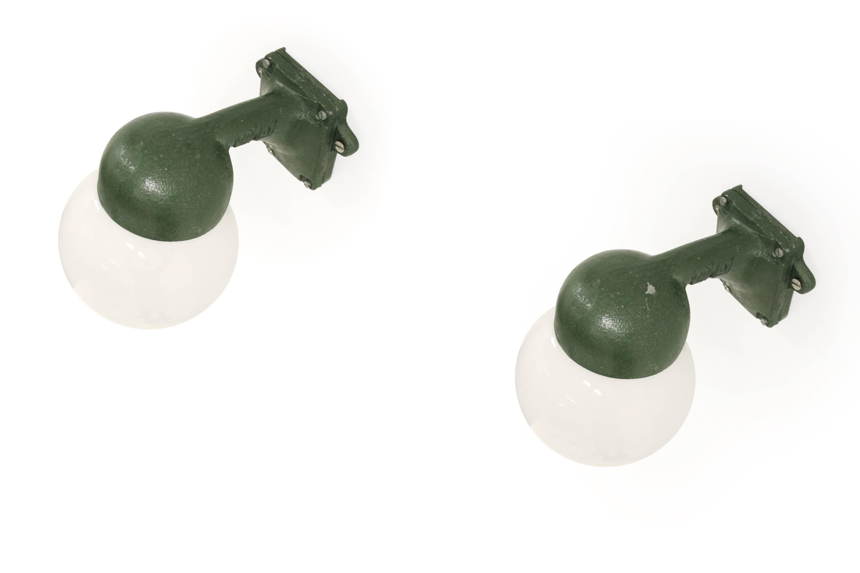 Pair of Norwegian Industrial Wall Lights, 1950s In Excellent Condition In Oslo, NO