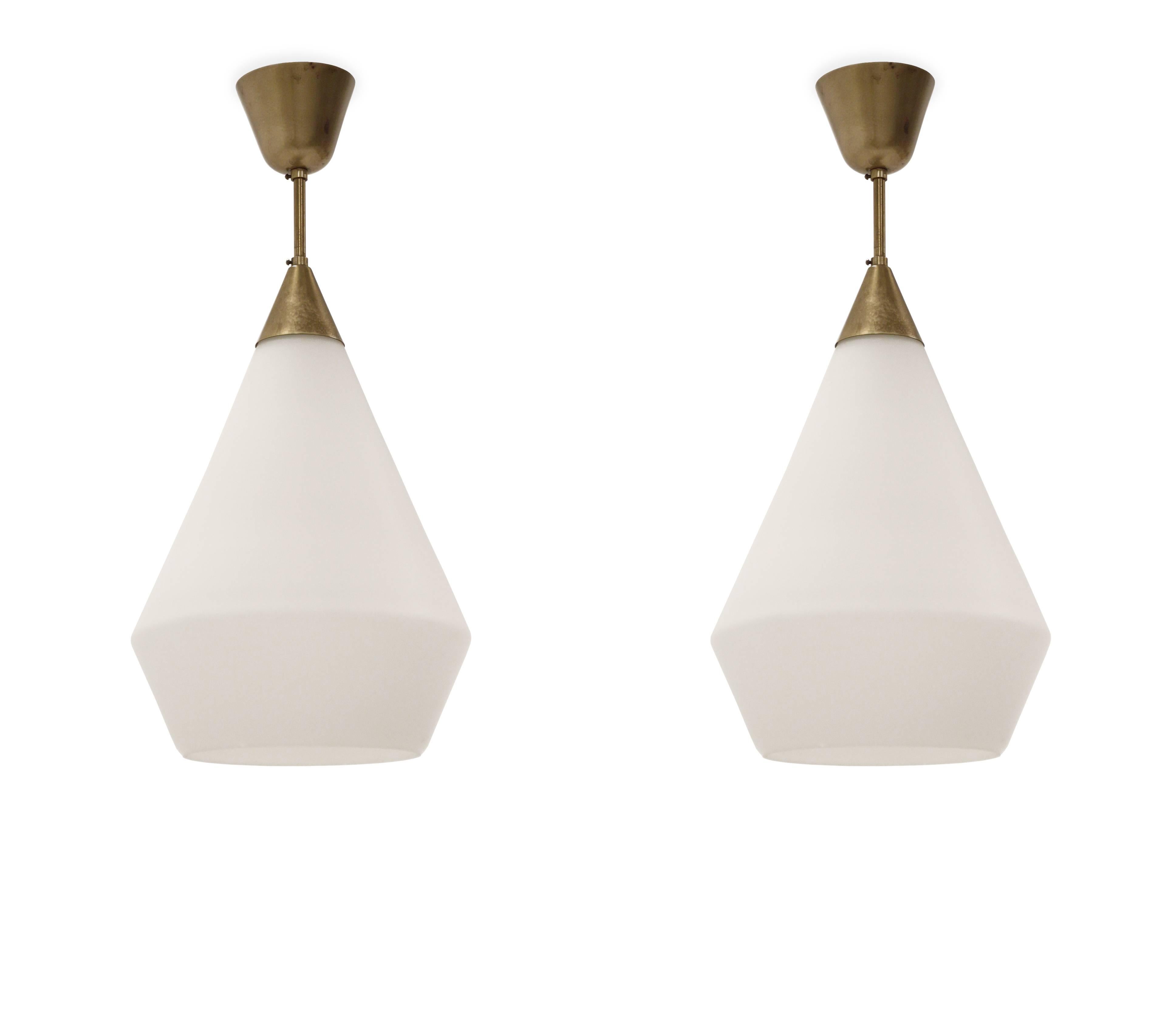Pair of Large Mid-Century Pendant Lights by Birger Dahl for Sønnico, 1960s In Excellent Condition In Oslo, NO