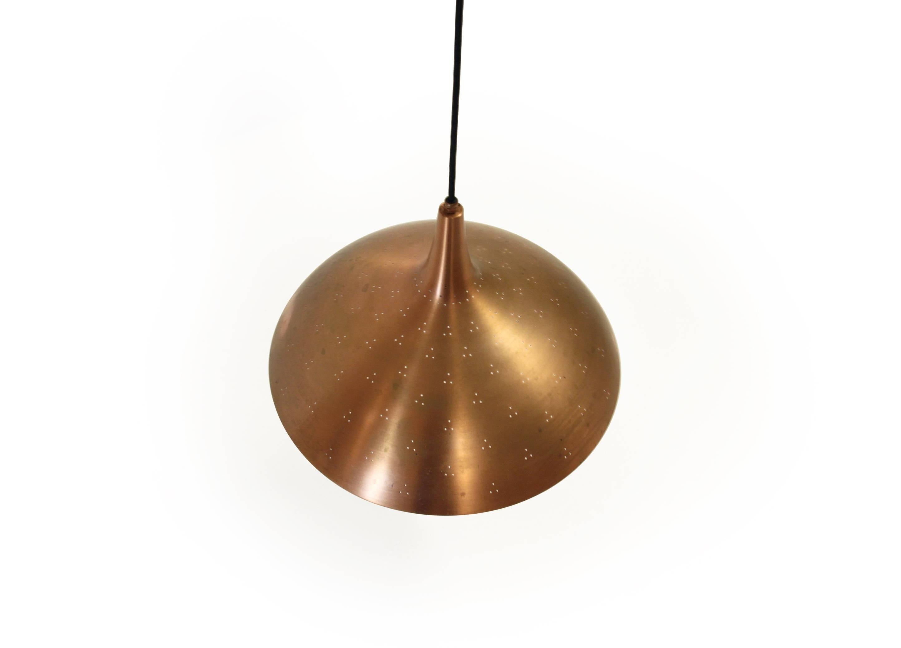 Perforated Copper Pendant by Paavo Tynell, 1950s 2