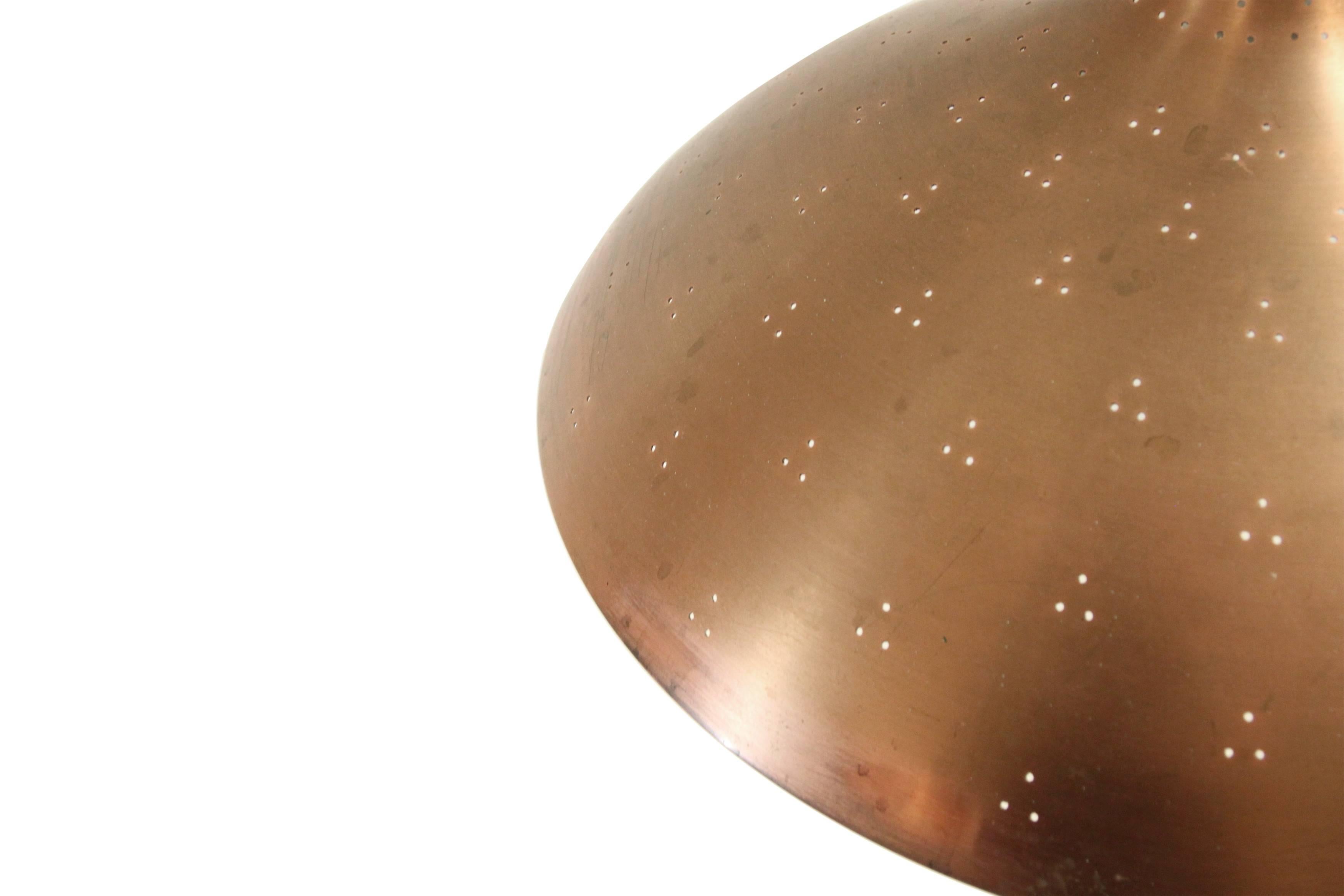 Perforated Copper Pendant by Paavo Tynell, 1950s In Good Condition In Oslo, NO