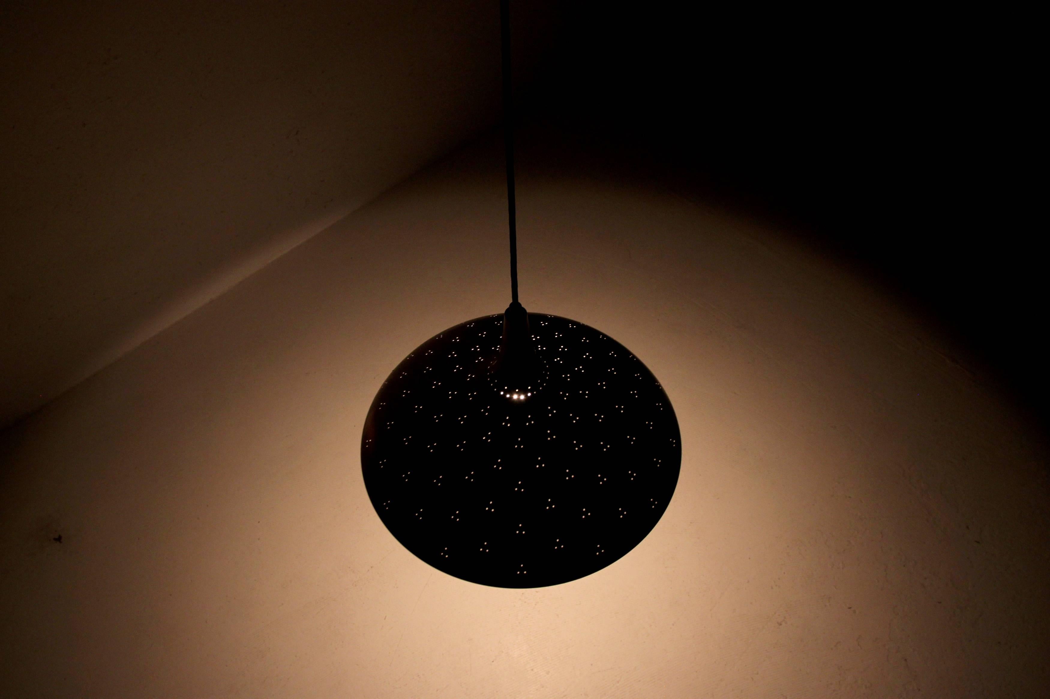 Perforated Copper Pendant by Paavo Tynell, 1950s 3