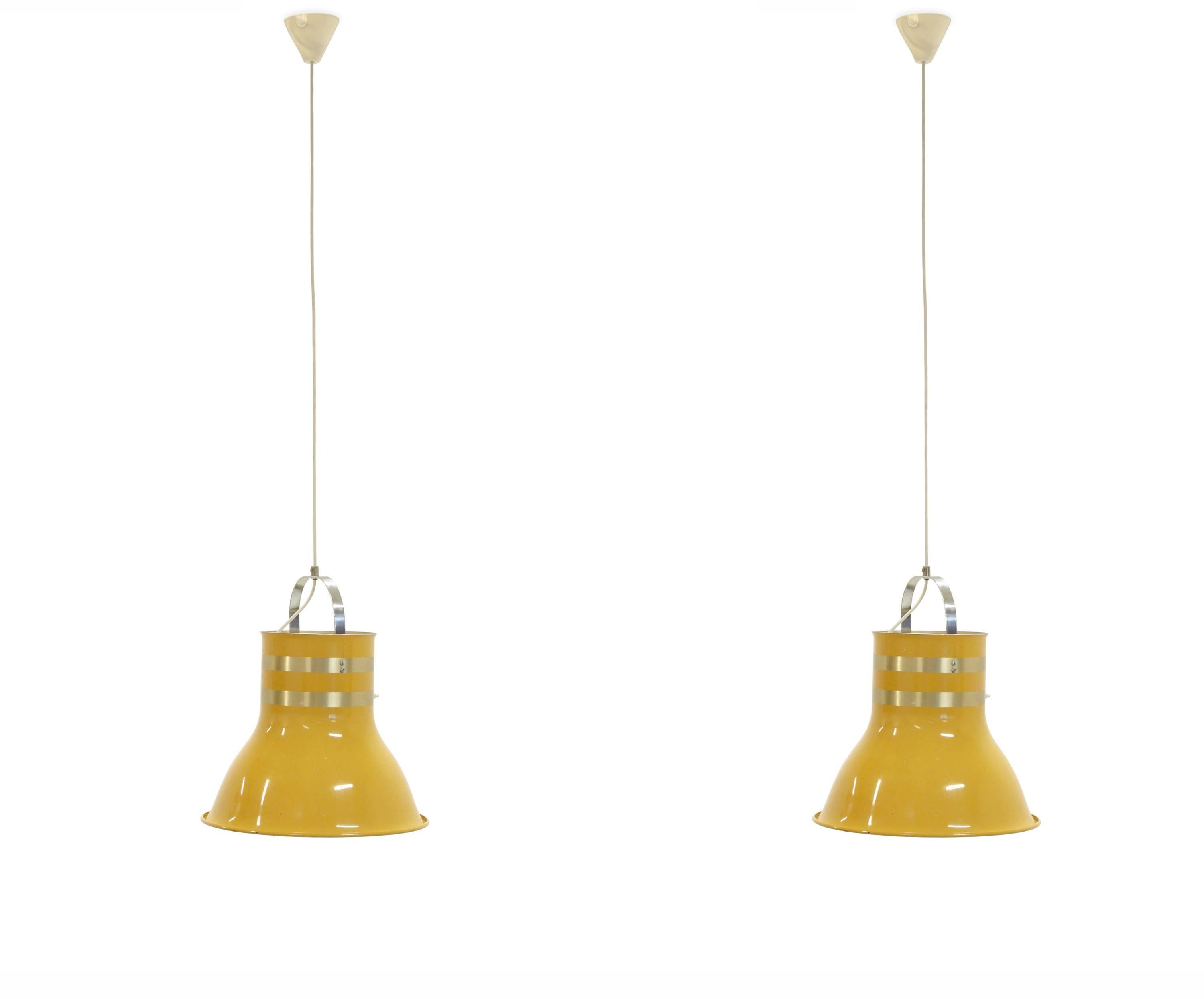 Mid-Century Modern Pair of Large Swedish Ceiling Lights by Per Sundstedt for Kosta, 1970s