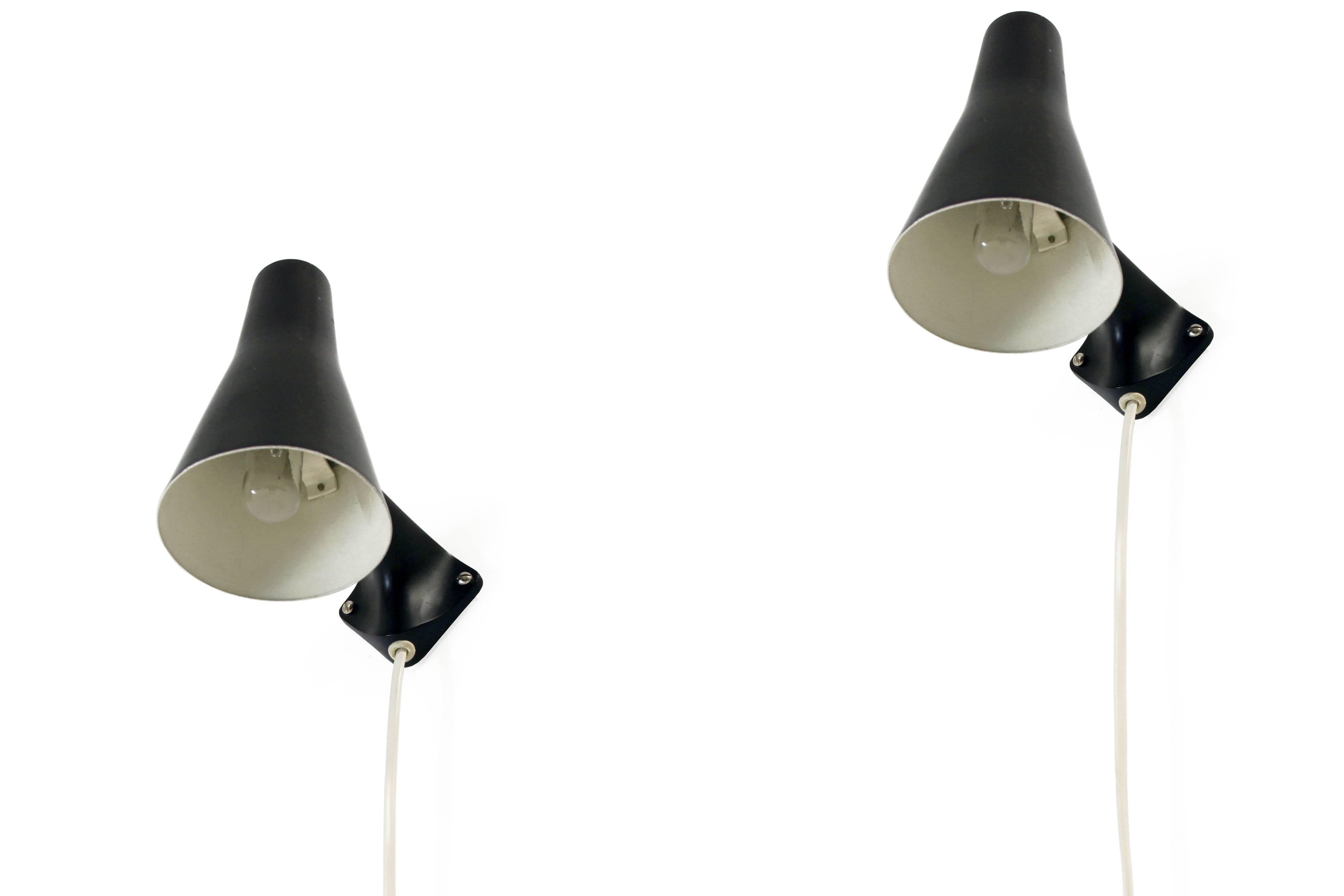 Mid-Century Modern Pair of Wall Lights by ASEA, Sweden, 1970s For Sale