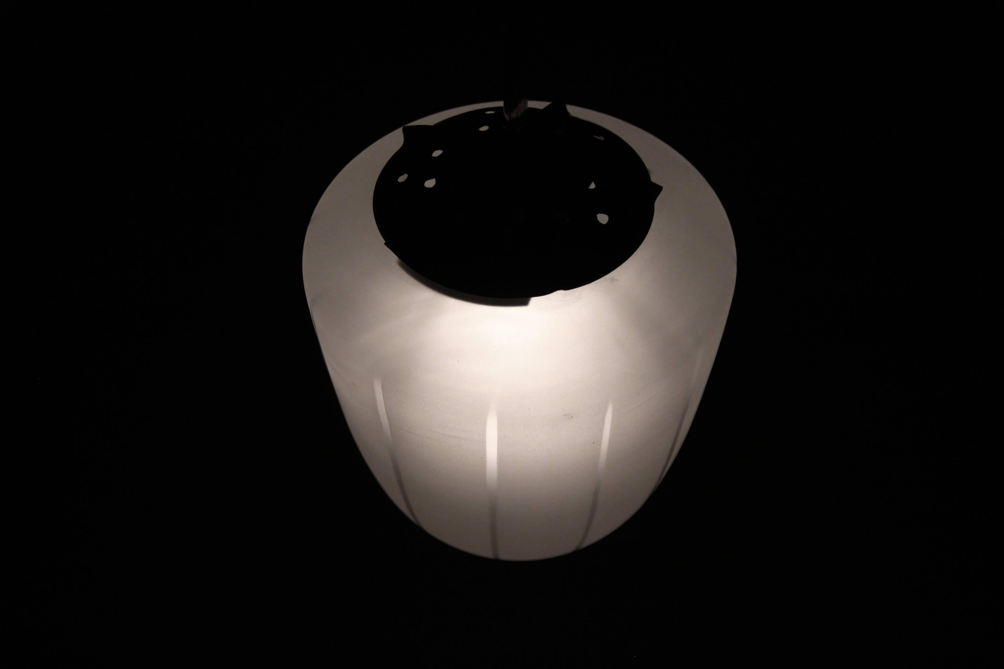 Glass Swedish Functionalist Ceiling Light, 1950s For Sale