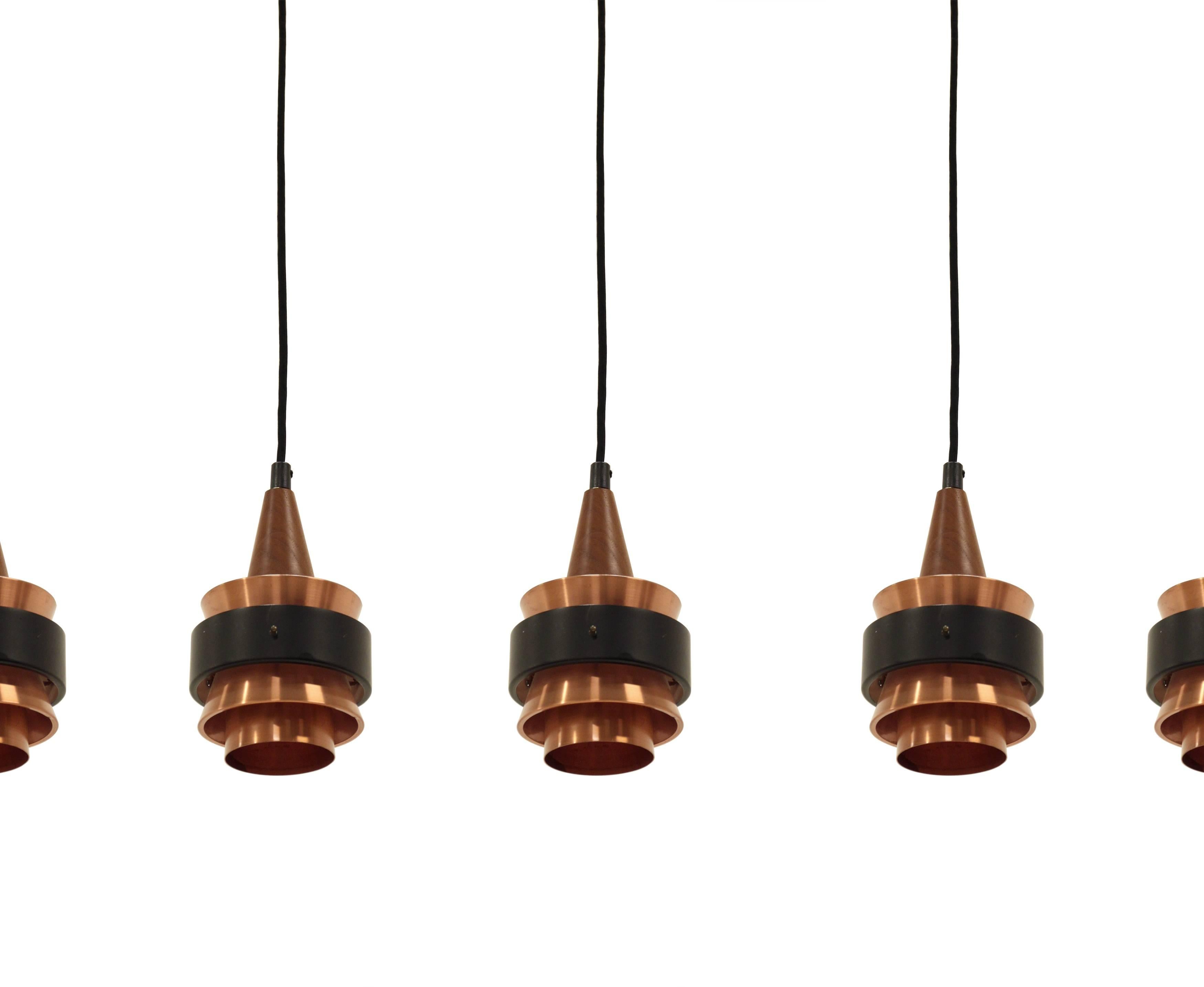 Set of Nine Scandinavian Ceiling Pendants, 1960s In Excellent Condition For Sale In Oslo, NO