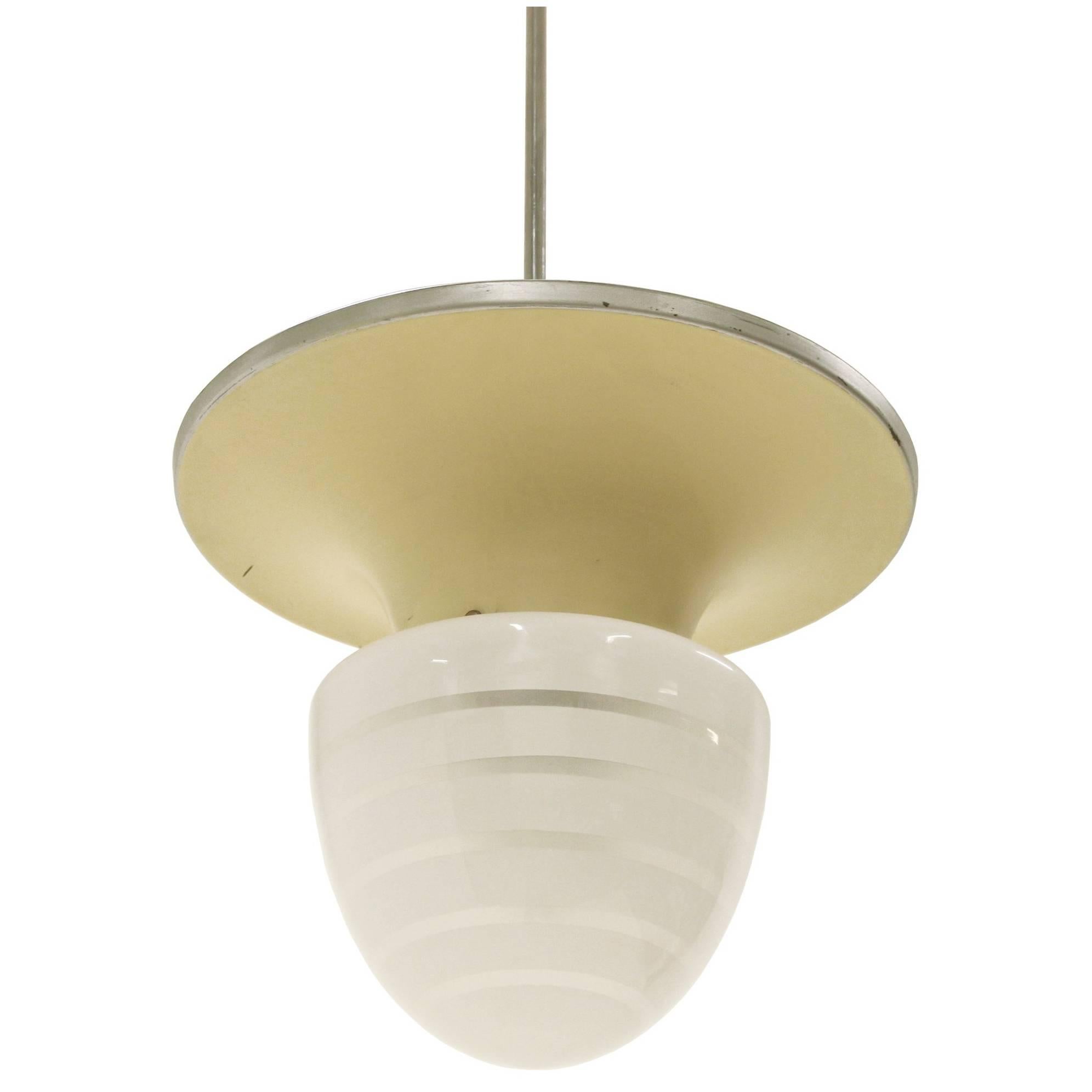 Functionalist Ceiling Light by Bolmarks, Sweden, 1930s In Good Condition For Sale In Oslo, NO