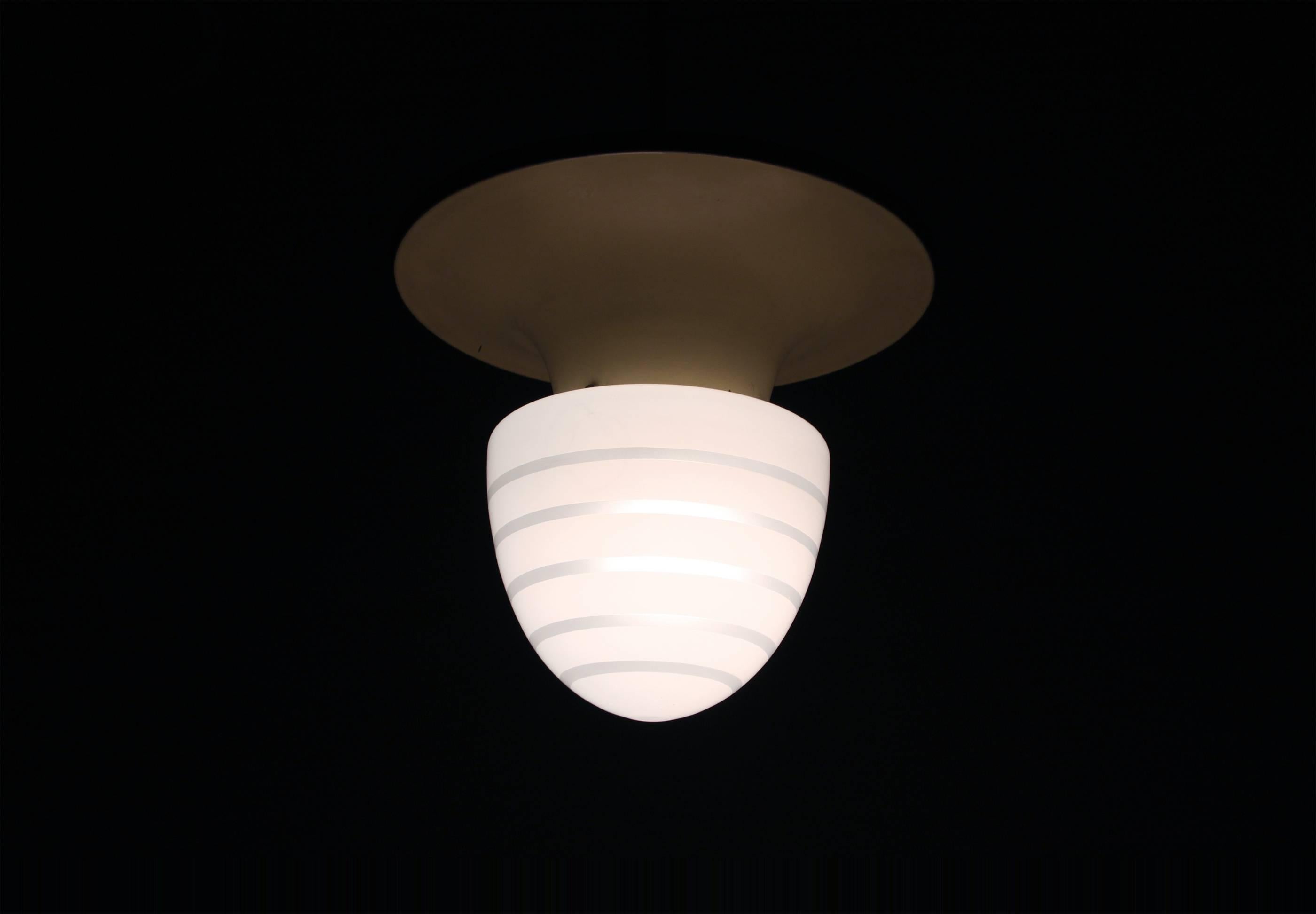 Functionalist Ceiling Light by Bolmarks, Sweden, 1930s For Sale 1
