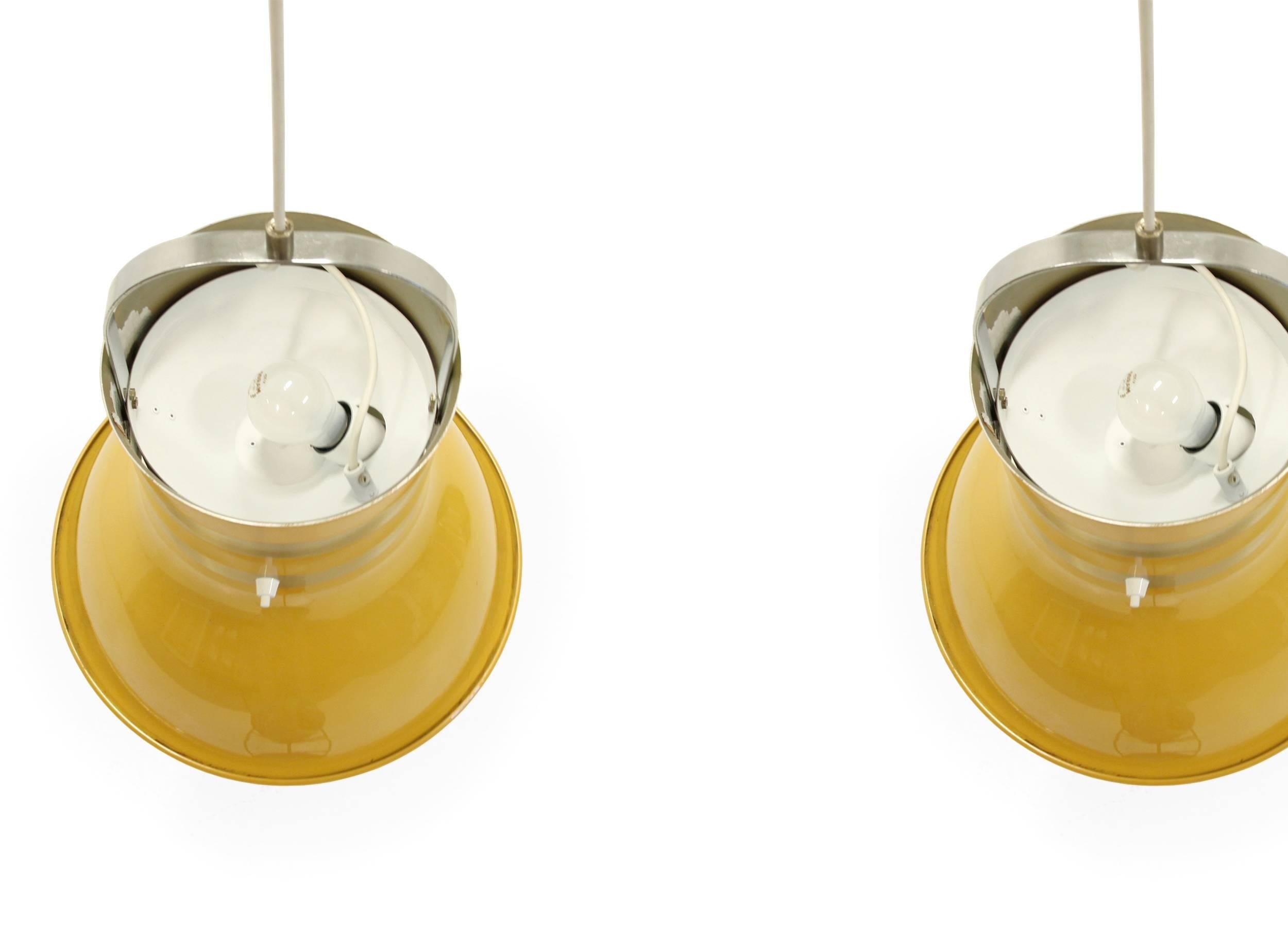Aluminum Pair of Swedish Ceiling Lights by Per Sundstedt for Kosta, 1970s