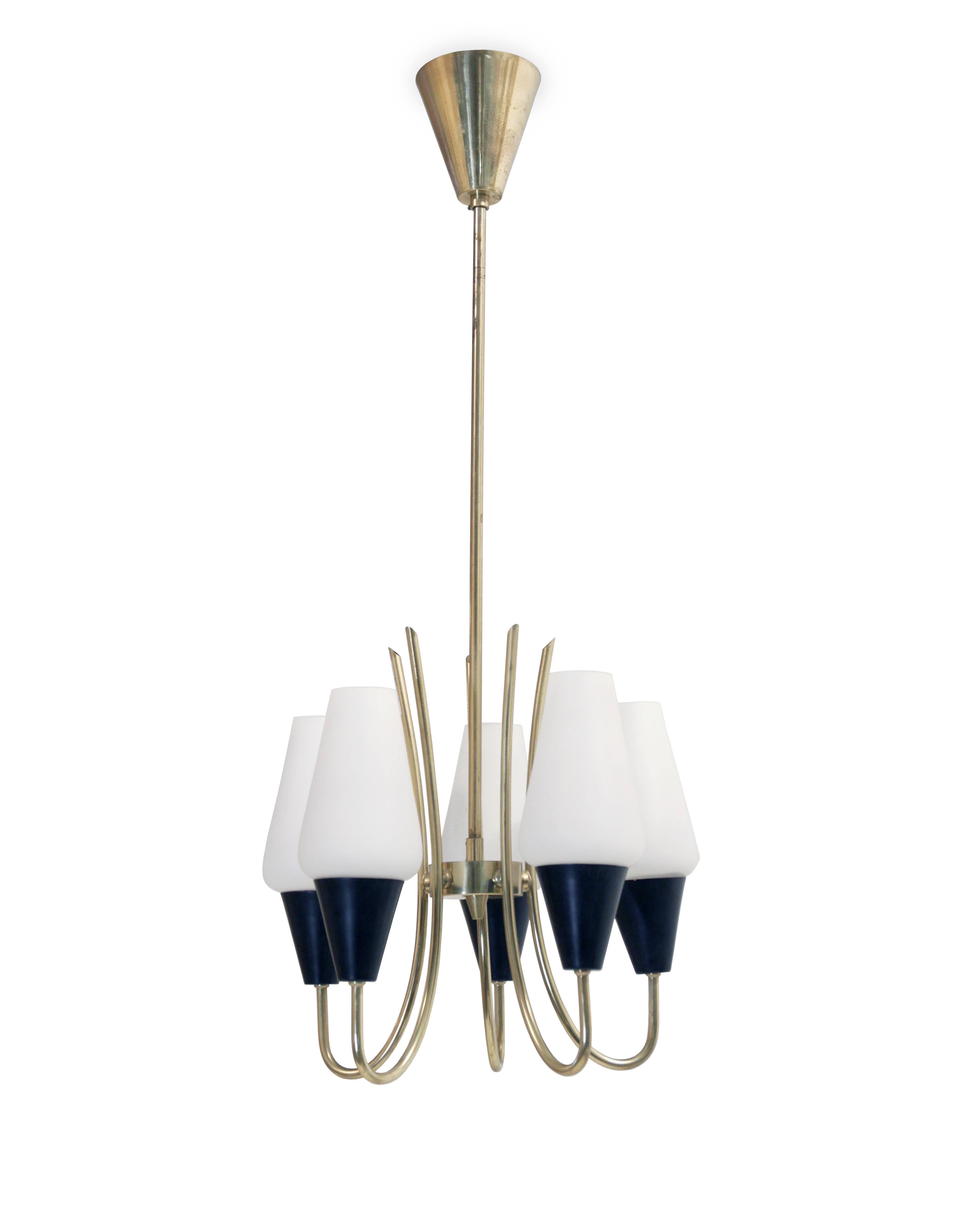 Mid-Century Modern Chandelier by Jonas Hidle, Norway, 1960s For Sale