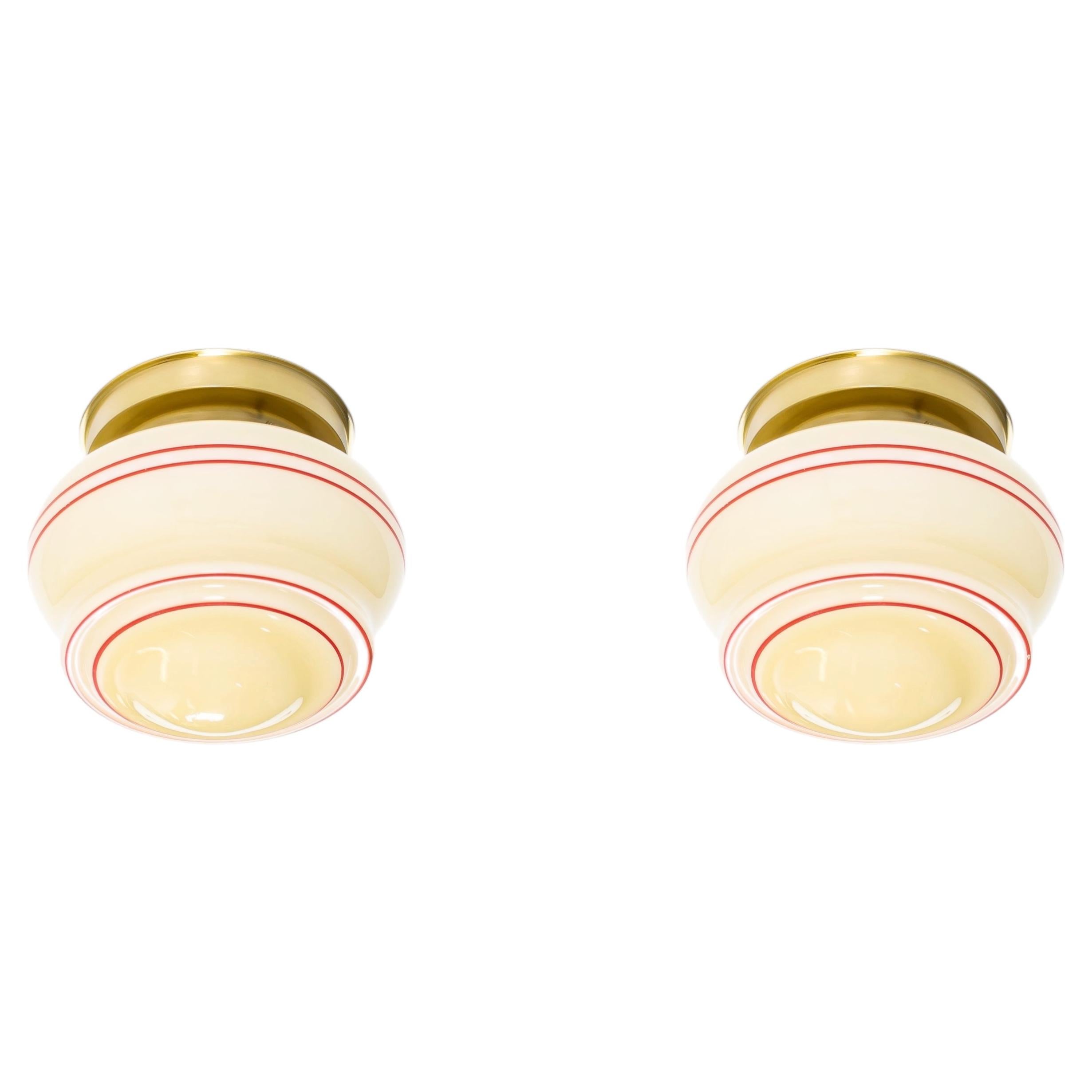 Coppia di lampade da soffitto scandinave a incasso, anni '50 in vendita