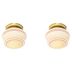 Coppia di lampade da soffitto scandinave a incasso, anni '50