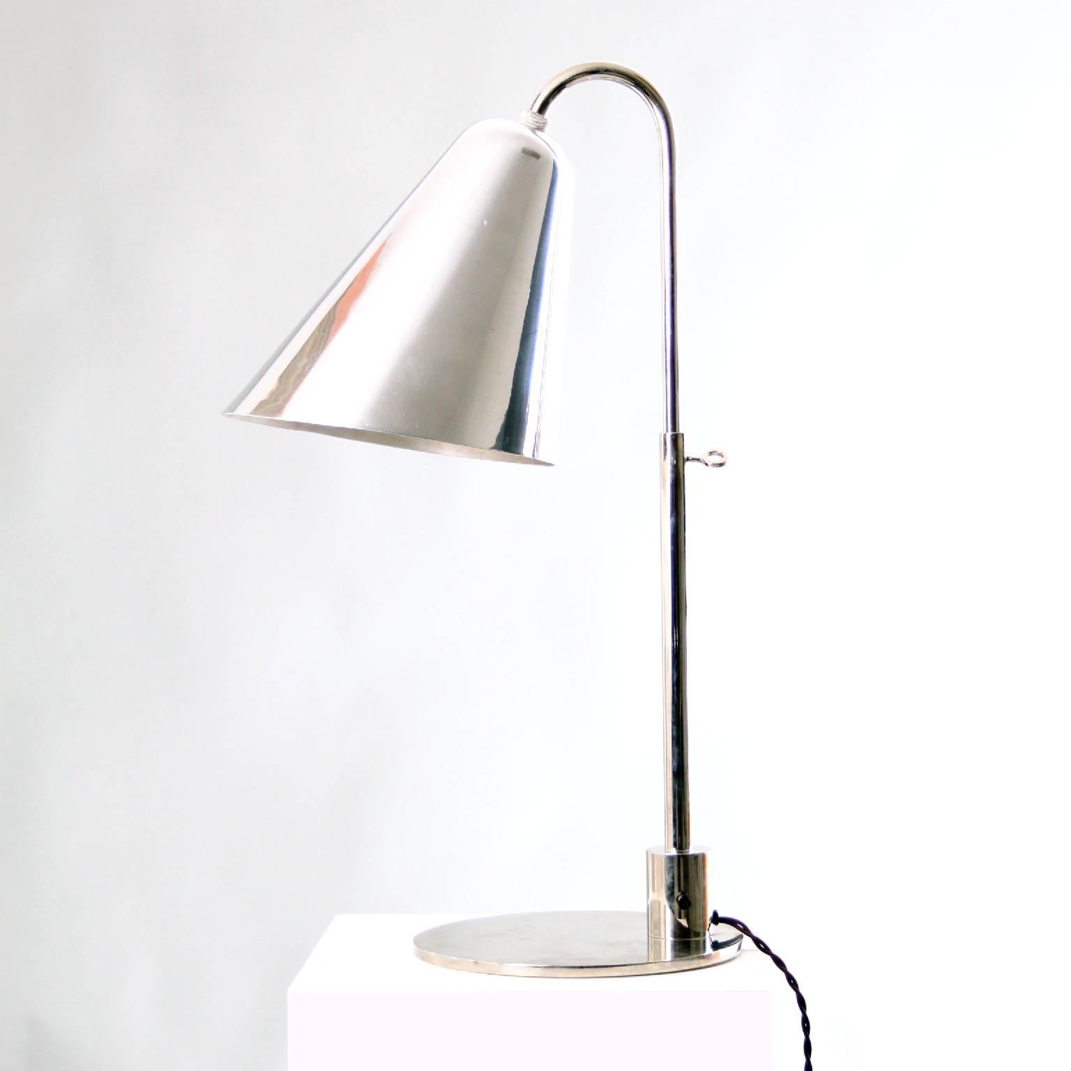 Scandinavian Modern Rare Adjustable Table Lamp by Vilhelm Lauritzen and Frits Schlegel