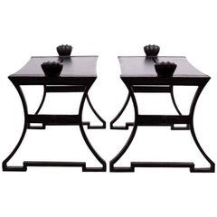 Pair of Folke Bensow Park Bench No. 1 in Black, Sweden 1920s