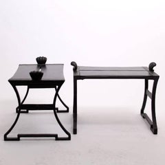 Pair of Folke Bensow Park Bench No. 1 in Black, Sweden 1920s