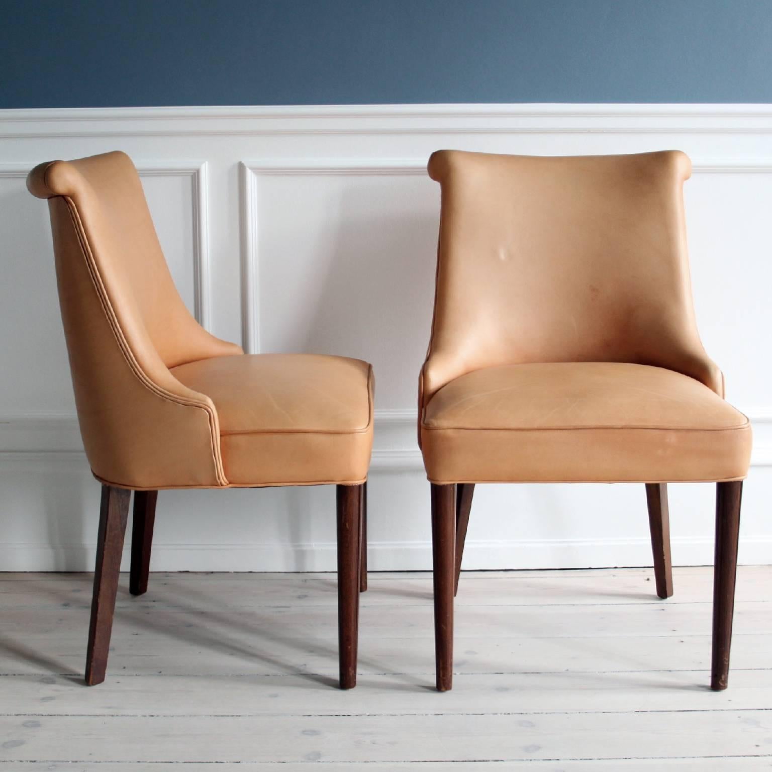 Scandinavian Modern Frits Henningsen Pair of Side Chairs