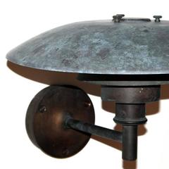 Poul Henningsen Pair of Outdoor Wall Lamps in Patinated Copper