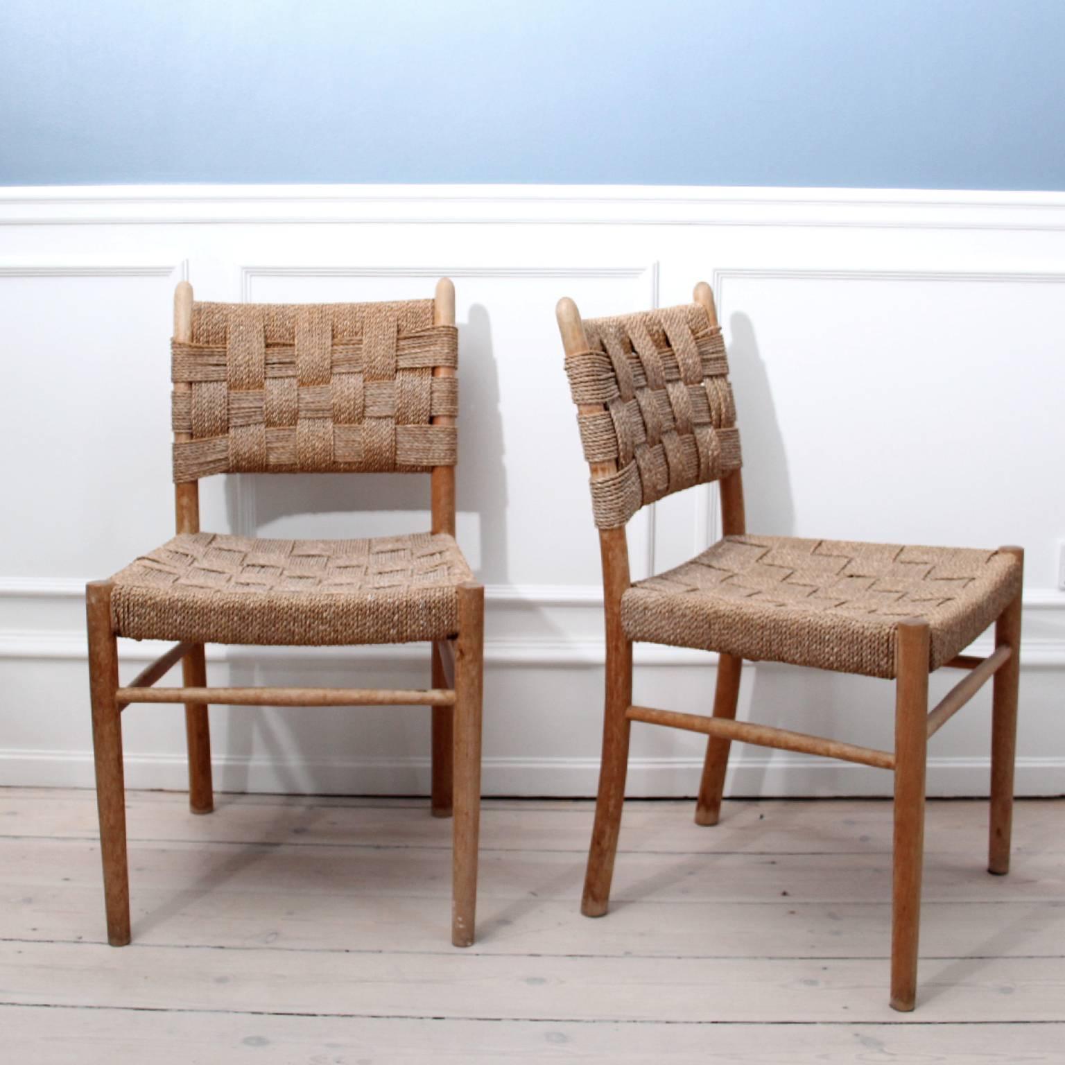 A pair of side chairs, model no 1461, designed by Frits Schlegel in 1935.

Frits Schlegel was a Functionalist Danish architect active during the transition from traditional craftsmanship to industrialized construction methods in the building