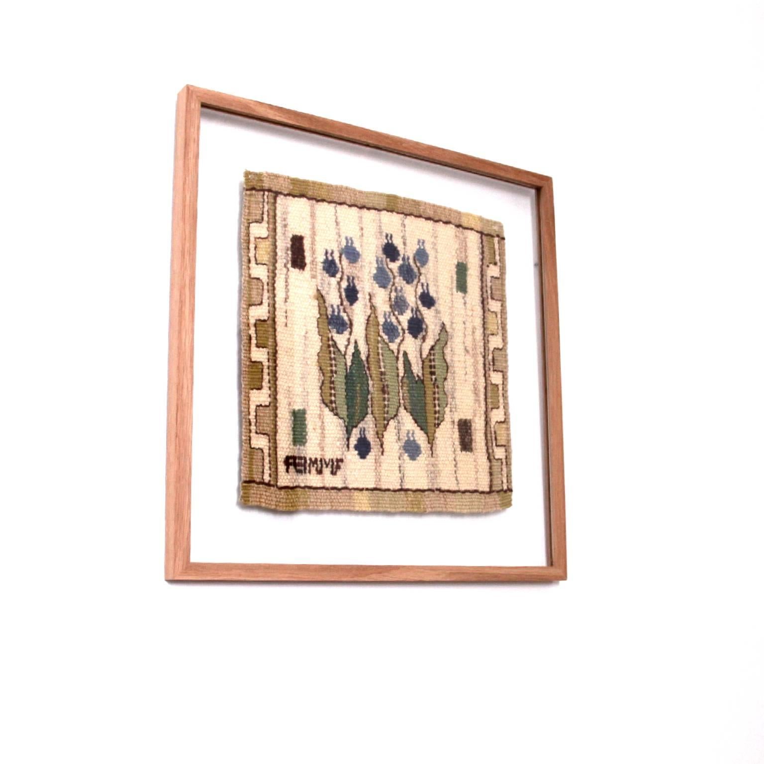 Scandinavian Modern Märta Måås-Fjetterström, Wall Tapestry, Framed in Double Glass