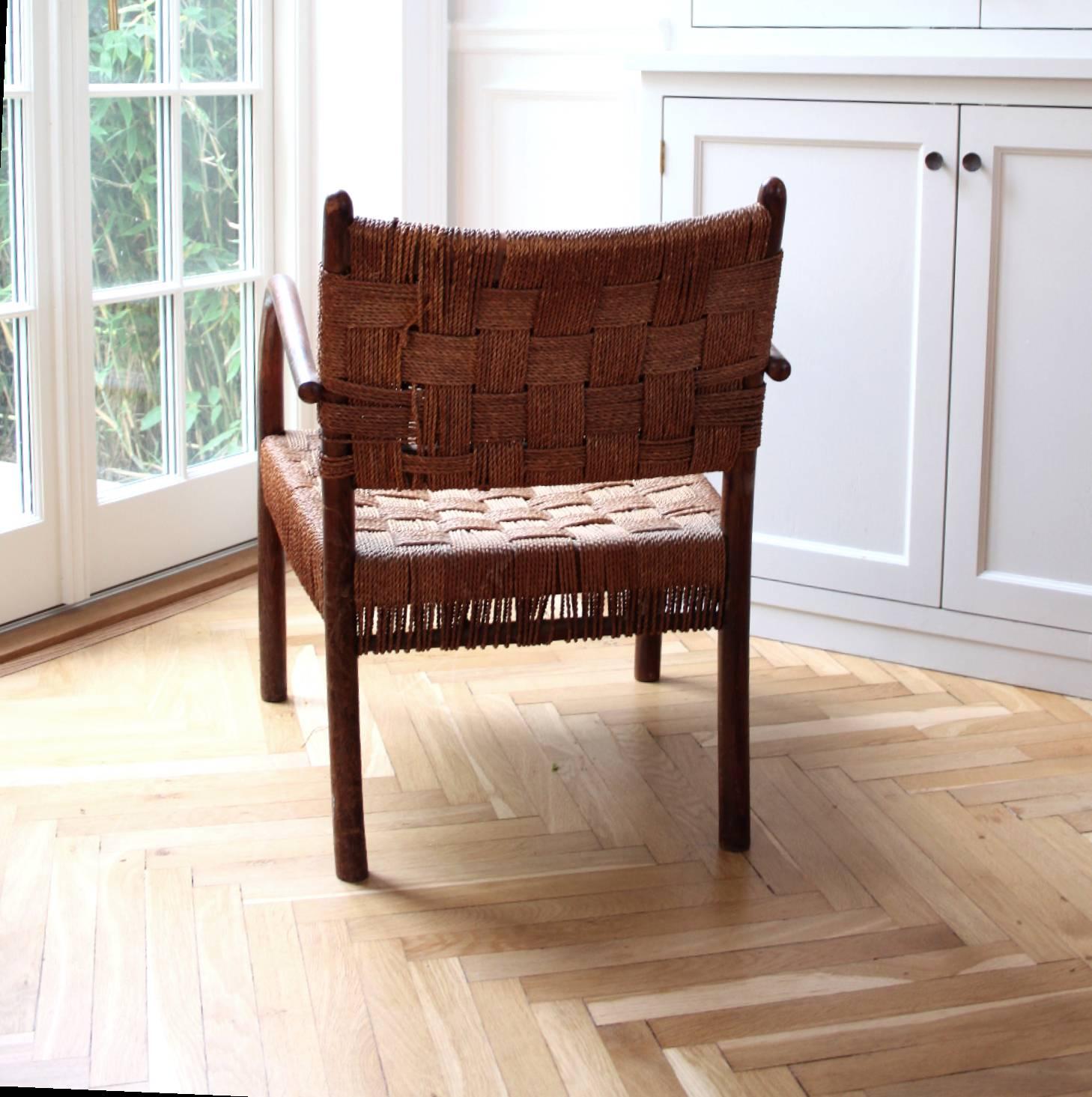 Frits Schlegel Beech and Seagrass Armchair, 1930s 2