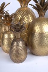 Set of seven mid century brass pineapples