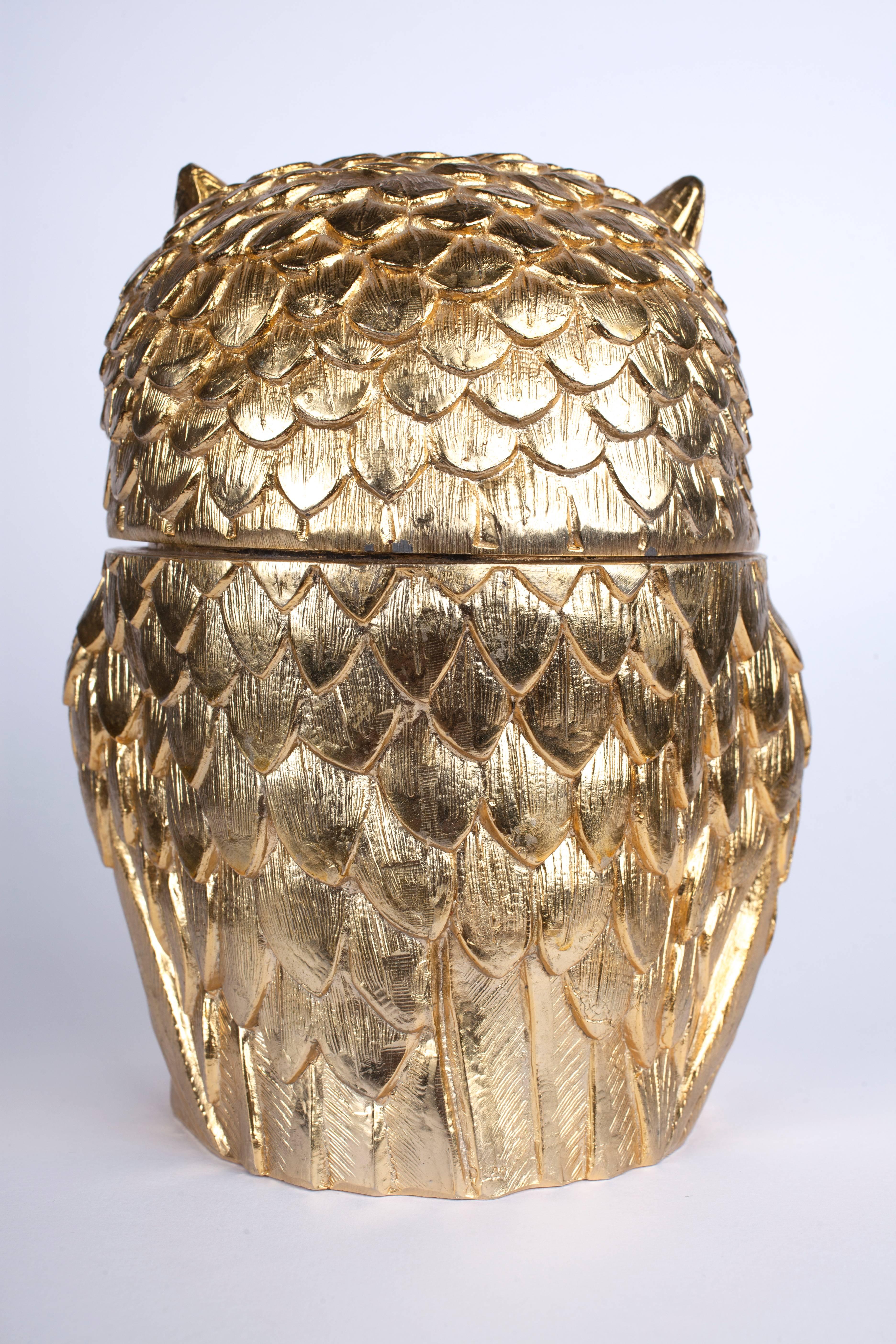 Art Deco Italian Owl Ice Bucket by Mauro Manetti For Sale