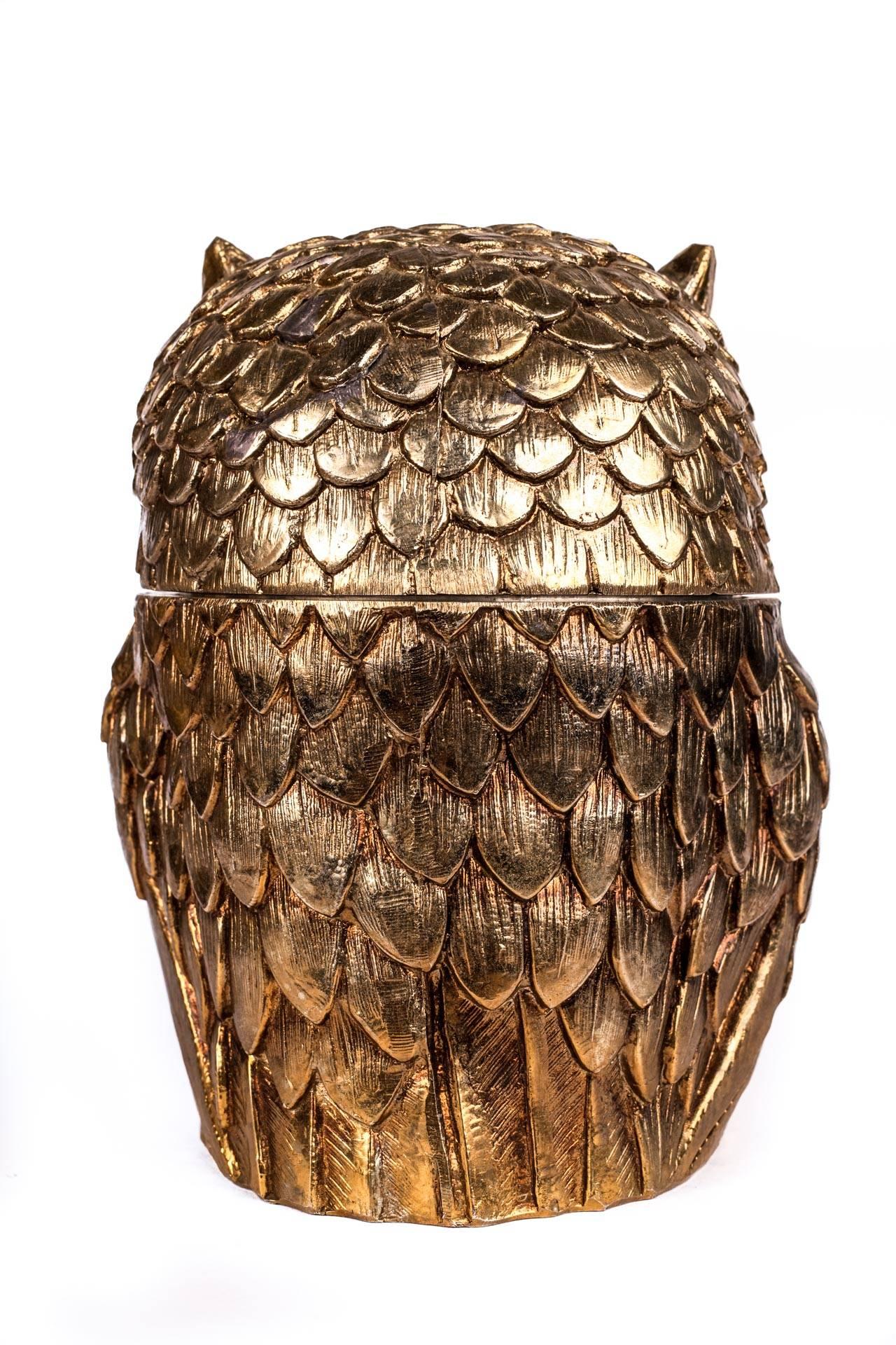 Hollywood Regency Owl Ice Bucket by Mauro Manetti For Sale