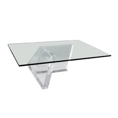 Thick Sculptural Lucite Coffee Table