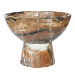 Vintage Monumental Marble Stone Pedestal Bowl