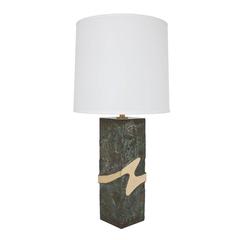 Vintage Brutalist Abstract Bronze Brass Table Lamp