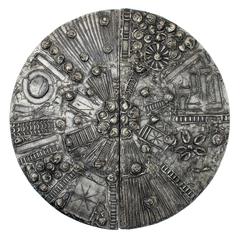 Adrian Pearsall Brutalist Round Wall Mount Bar Cabinet