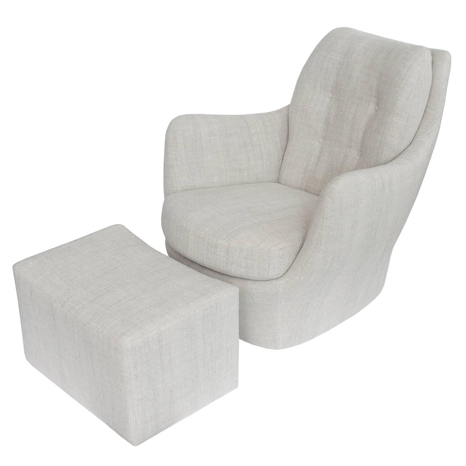 Milo Baughman Sculptural Lounge Chair and Ottoman