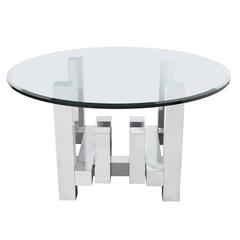 Paul Mayen Aluminum Geometric Cityscape Dining Table