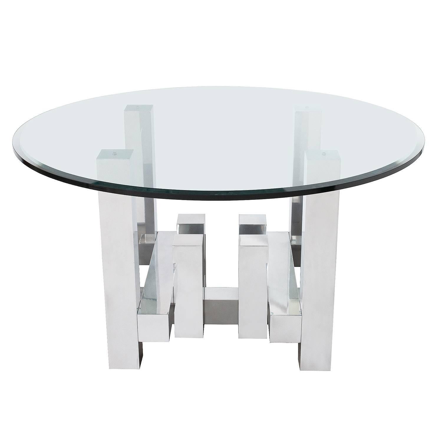 Paul Mayen Aluminium Geometric Cityscape Dining Table