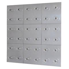 Monumental Lightolier Chrome Nine-Panel Light Sculpture 7