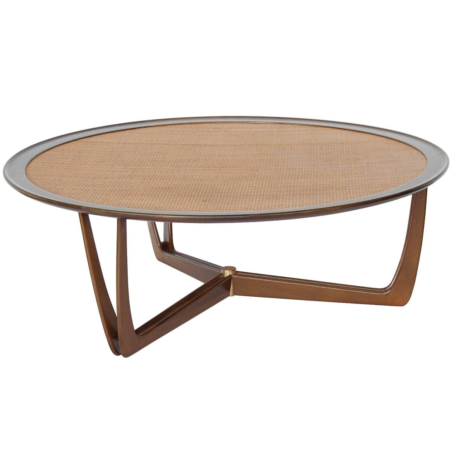 Split Leg Coffee Table with Woven Cane Top at 1stDibs cane top coffee