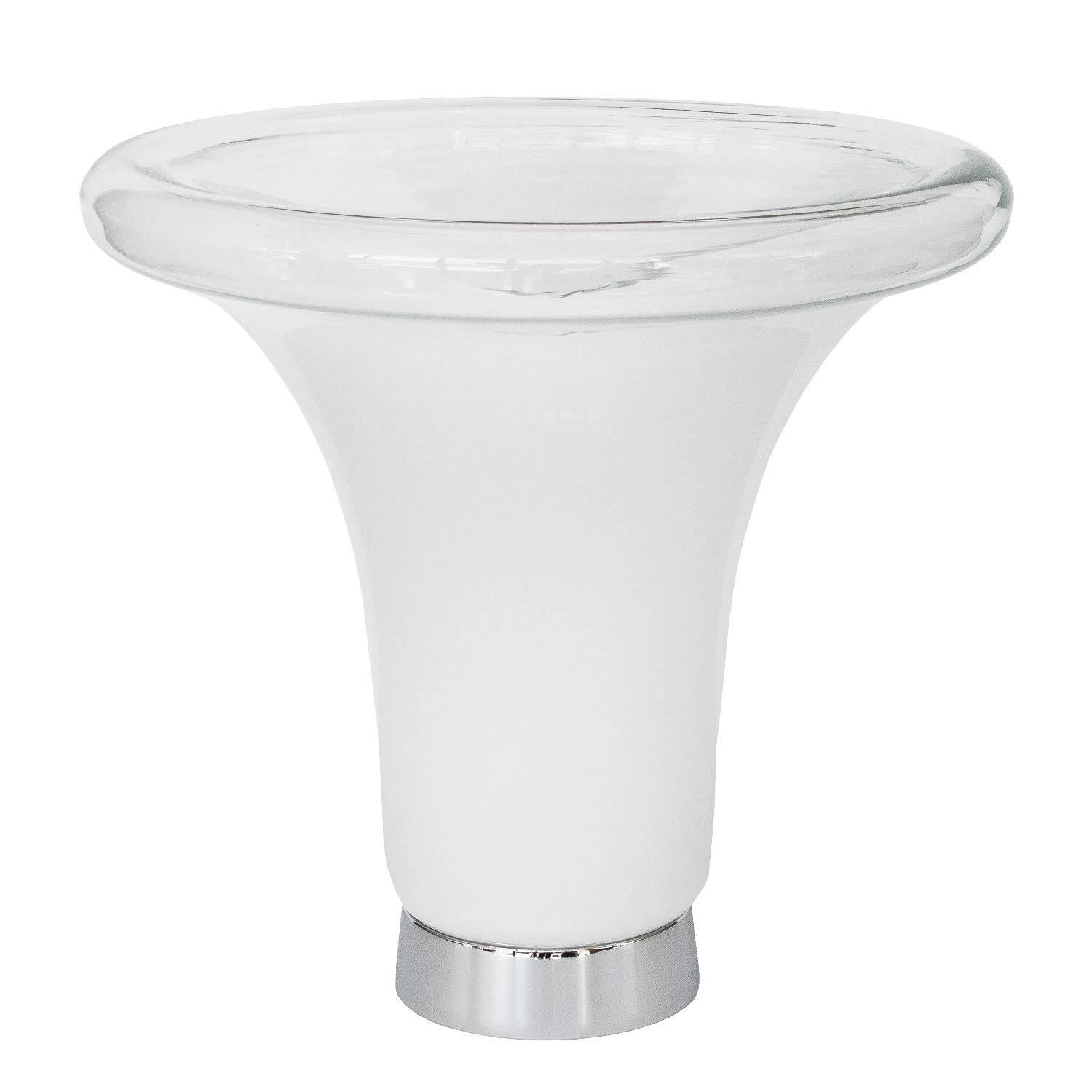 Large Vistosi Murano Trumpet Glass Table Lamp